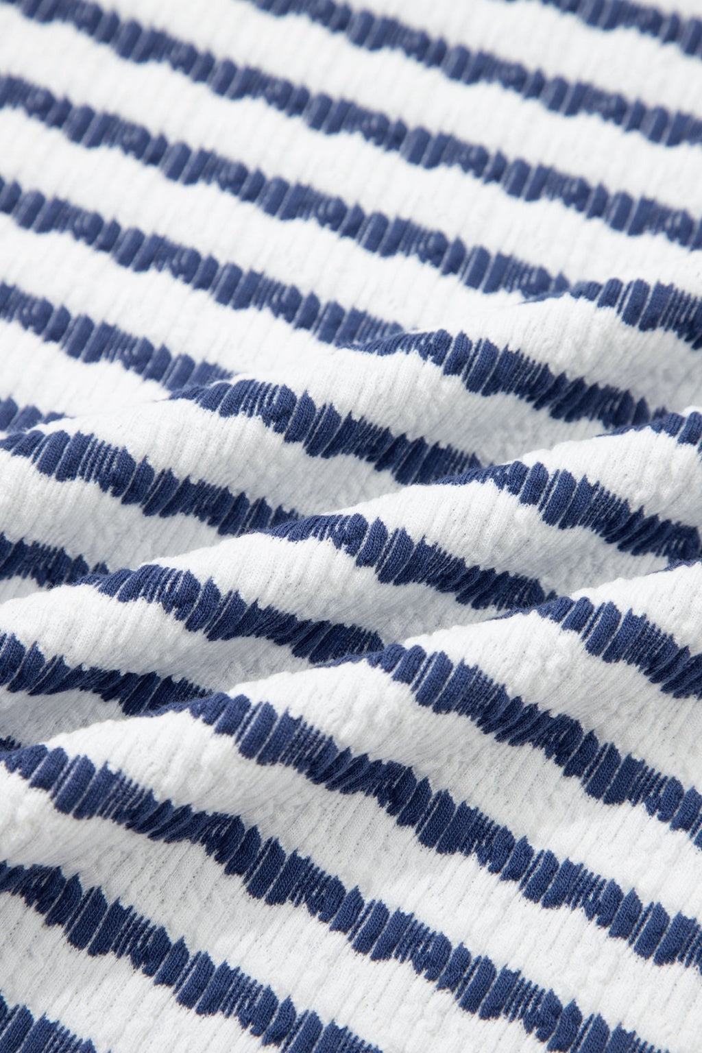 Stripe Textured Knit 3/4 Sleeve Top - Rooted & Reckless Co.
