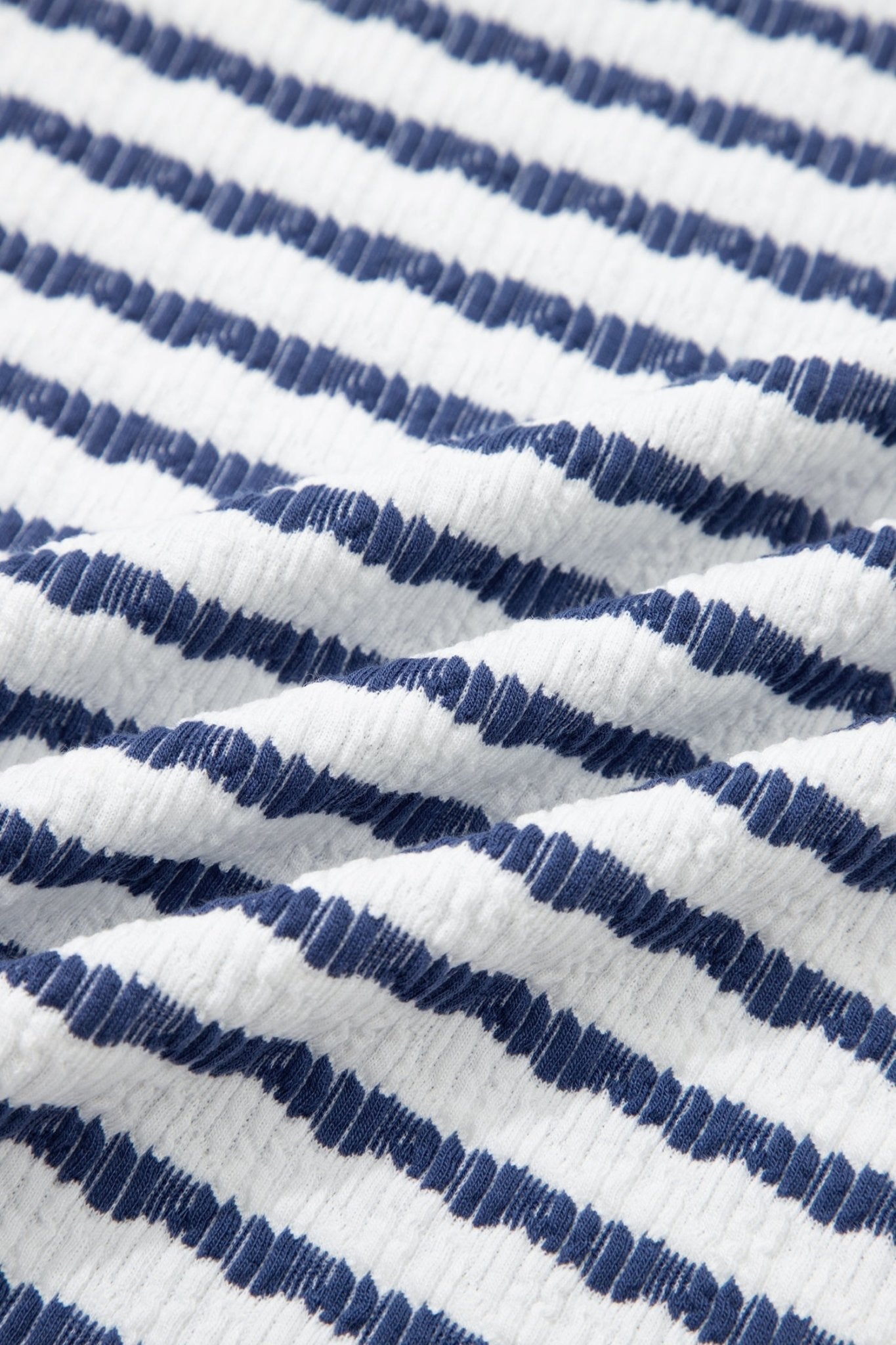 Stripe Textured Knit 3/4 Sleeve Top - Rooted & Reckless Co.