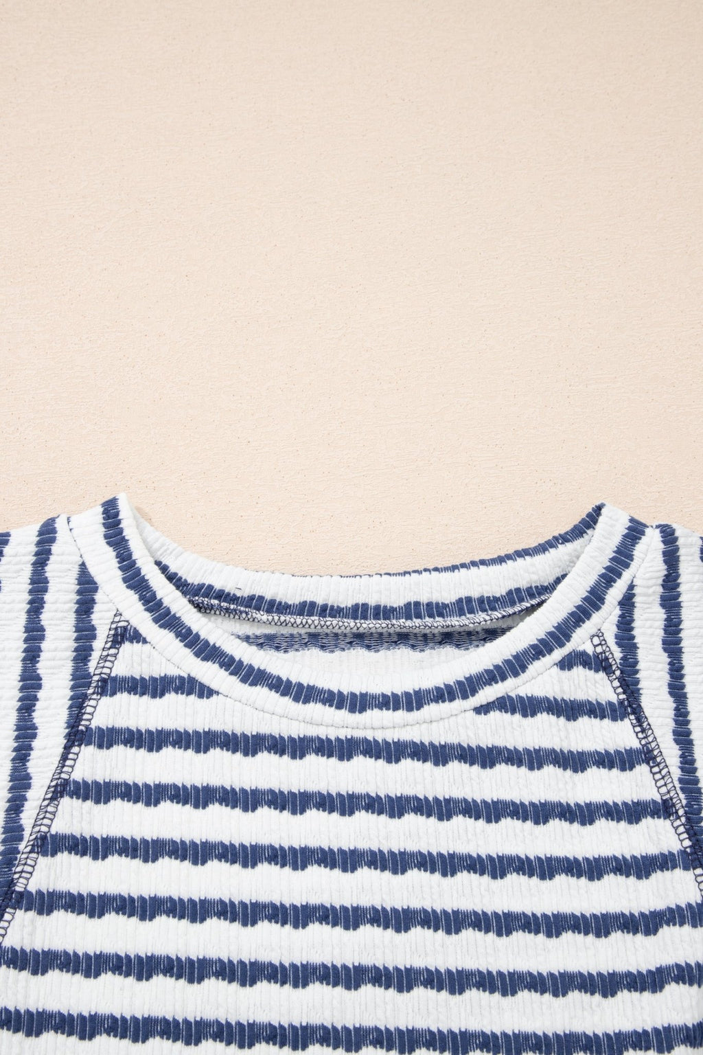 Stripe Textured Knit 3/4 Sleeve Top - Rooted & Reckless Co.