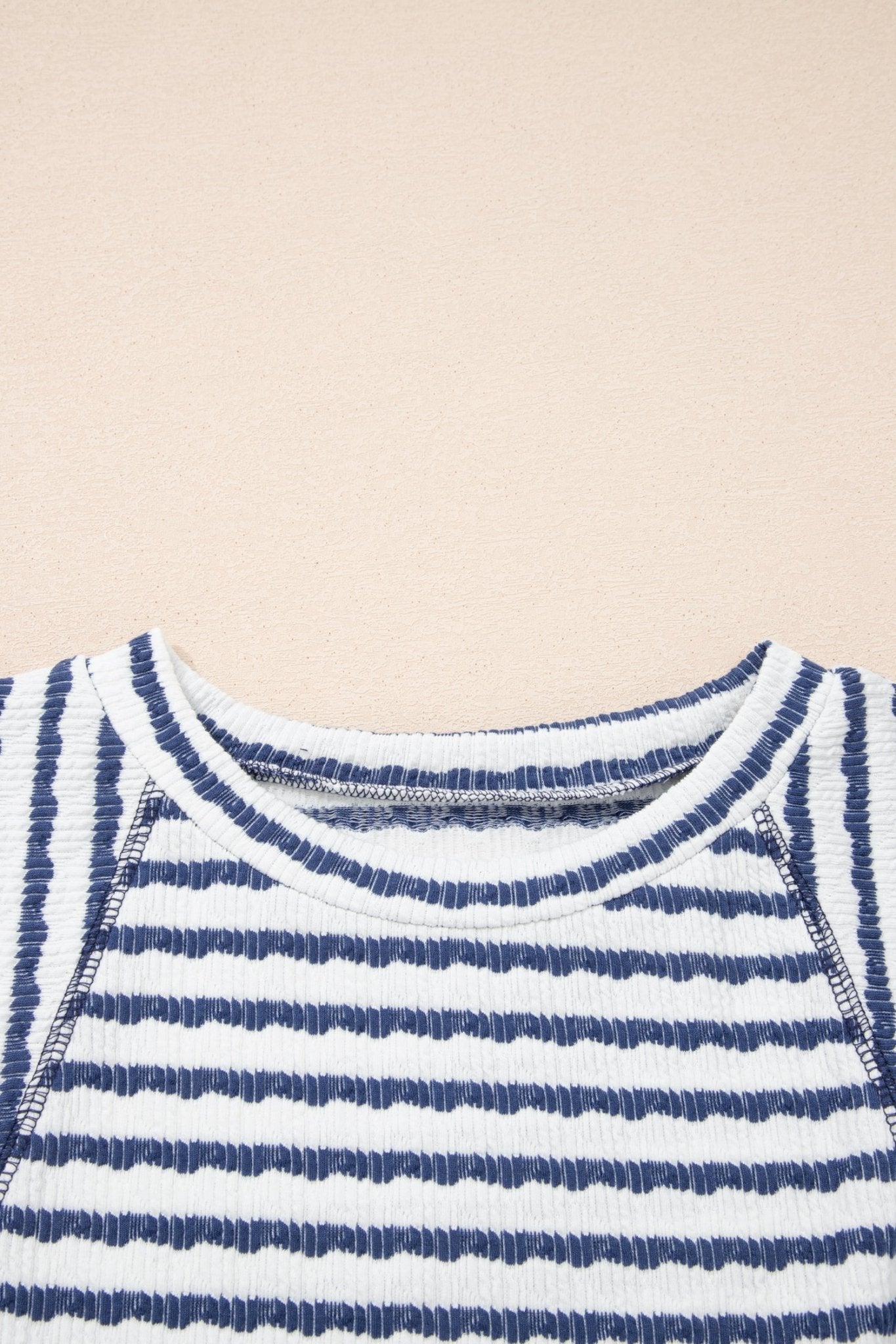 Stripe Textured Knit 3/4 Sleeve Top - Rooted & Reckless Co.