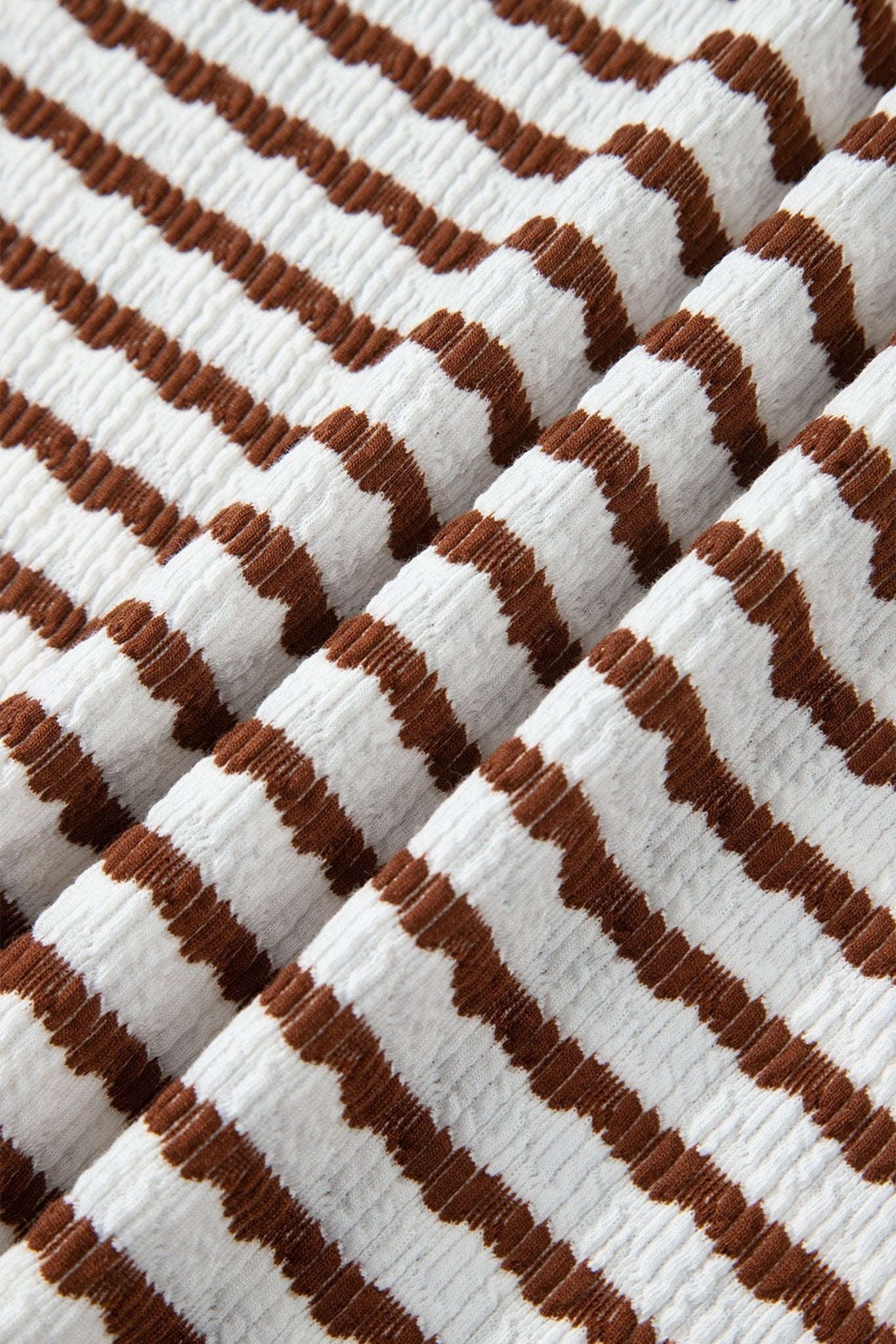 Stripe Textured Knit 3/4 Sleeve Top - Rooted & Reckless Co.