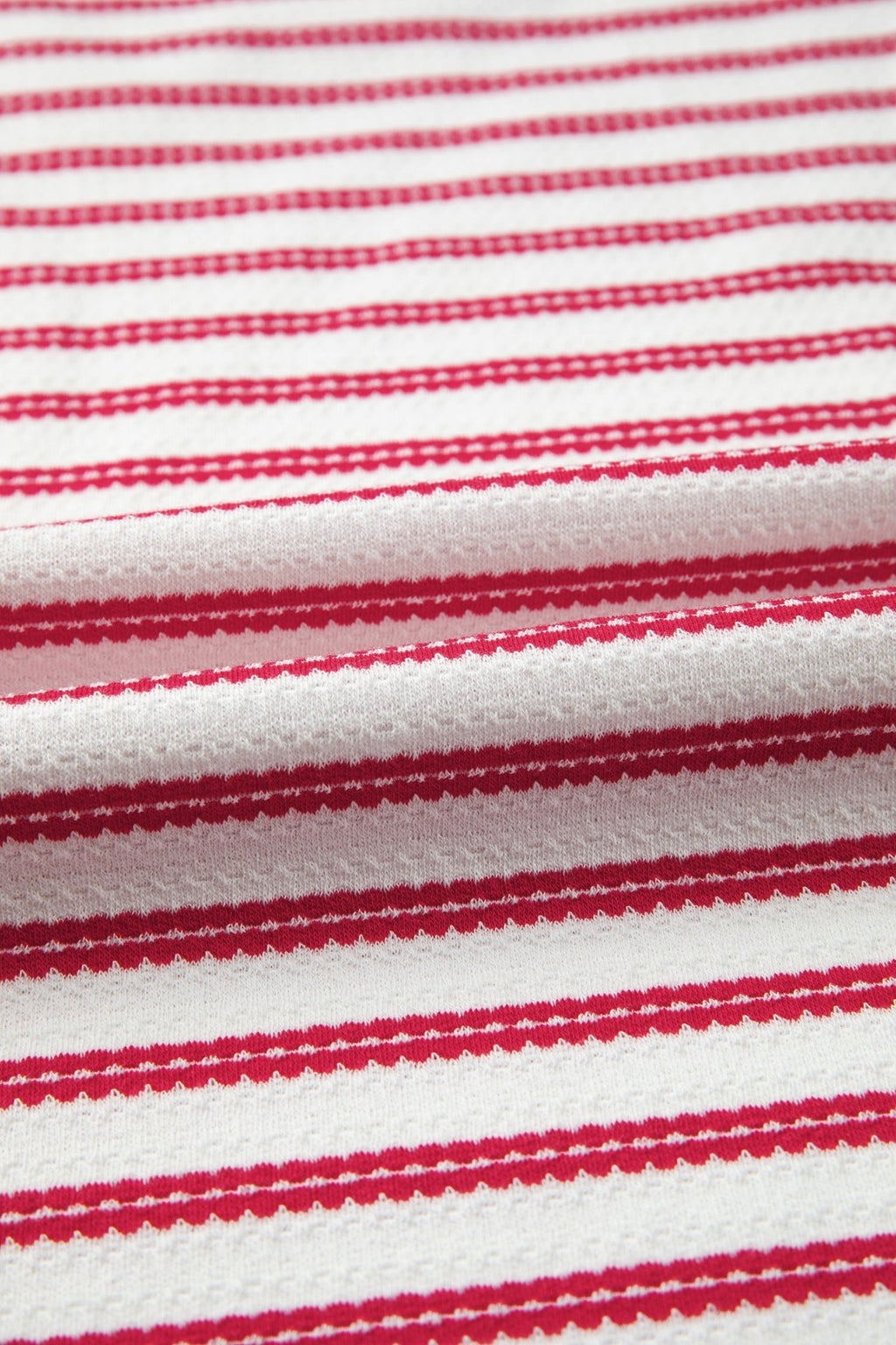 Stripe Textured Knit Buttoned Shoulder Short Sleeve Tee - Rooted & Reckless Co.
