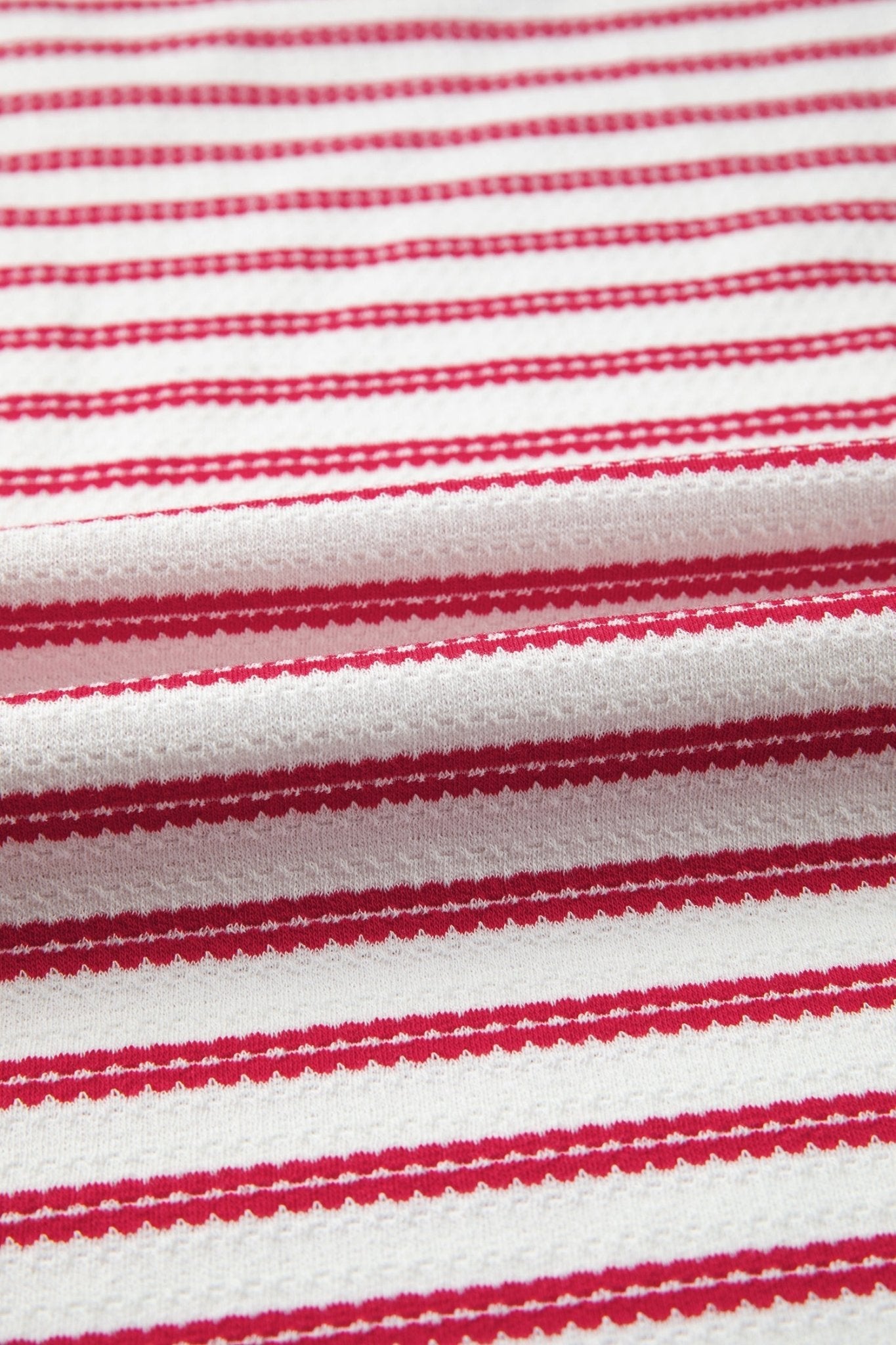 Stripe Textured Knit Buttoned Shoulder Short Sleeve Tee - Rooted & Reckless Co.