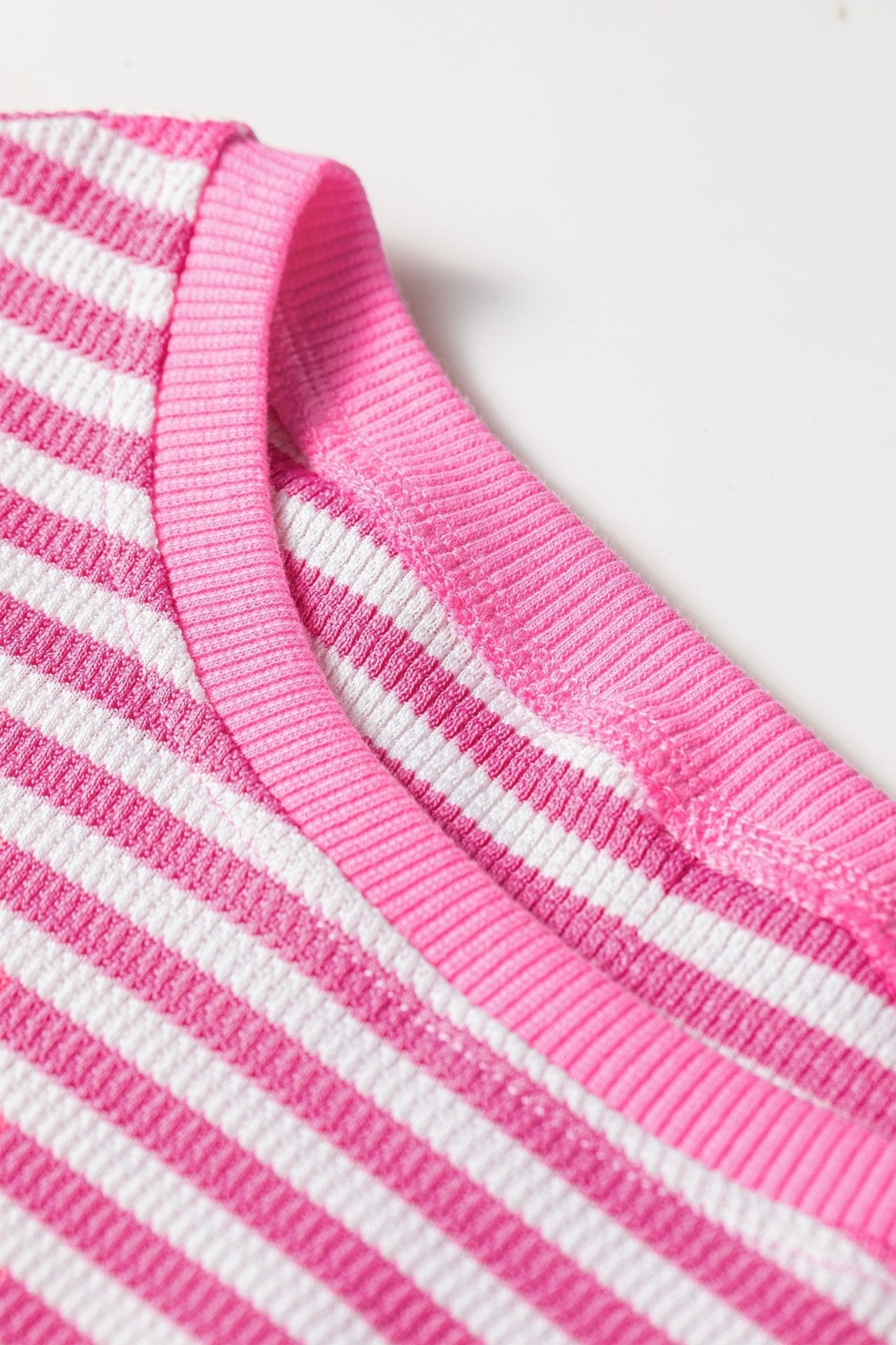 Stripe Textured Knit Exposed Seam Split Hem Sweater - Rooted & Reckless Co.