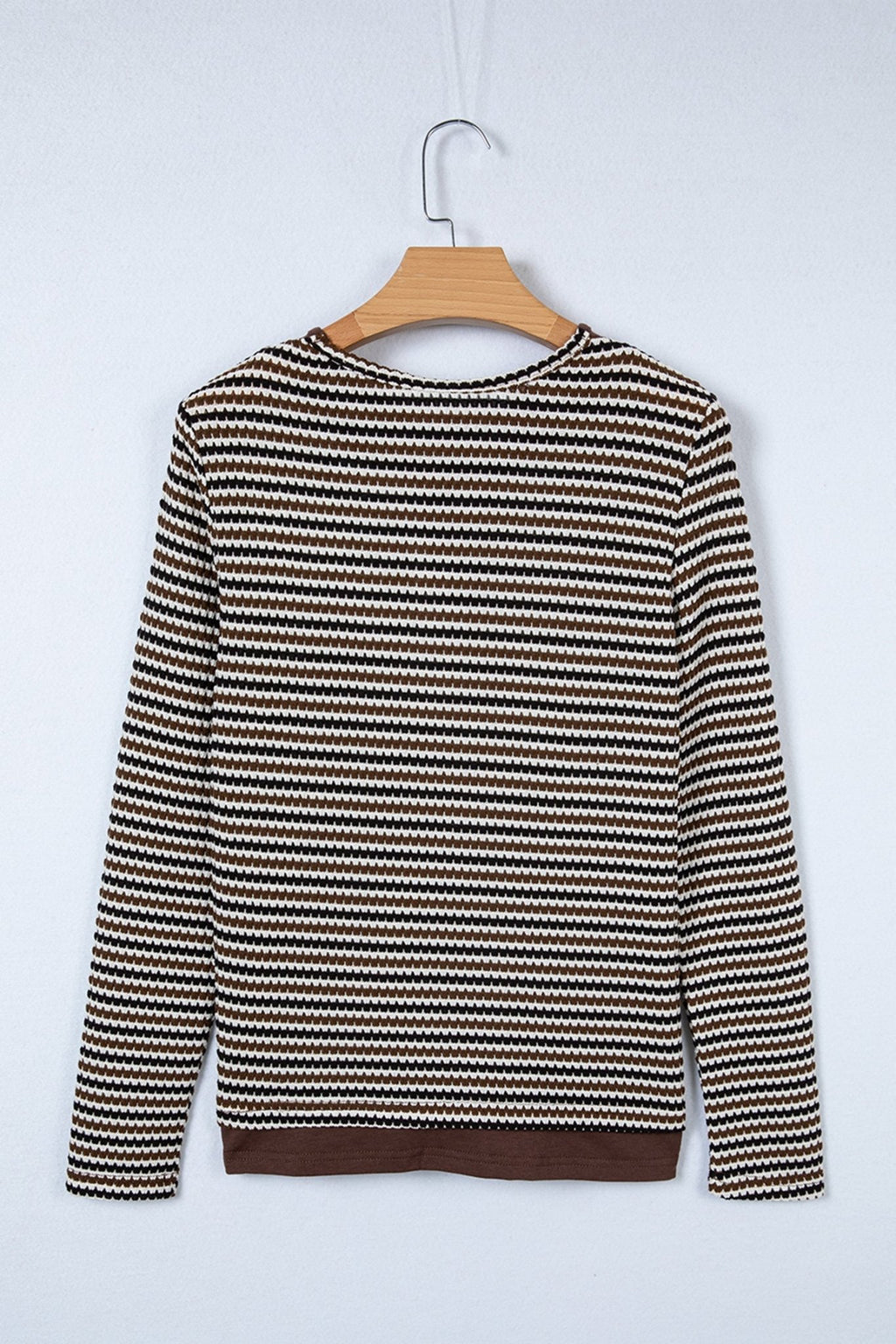 Stripe Textured Knit Long Sleeve T-Shirt - Rooted & Reckless Co.