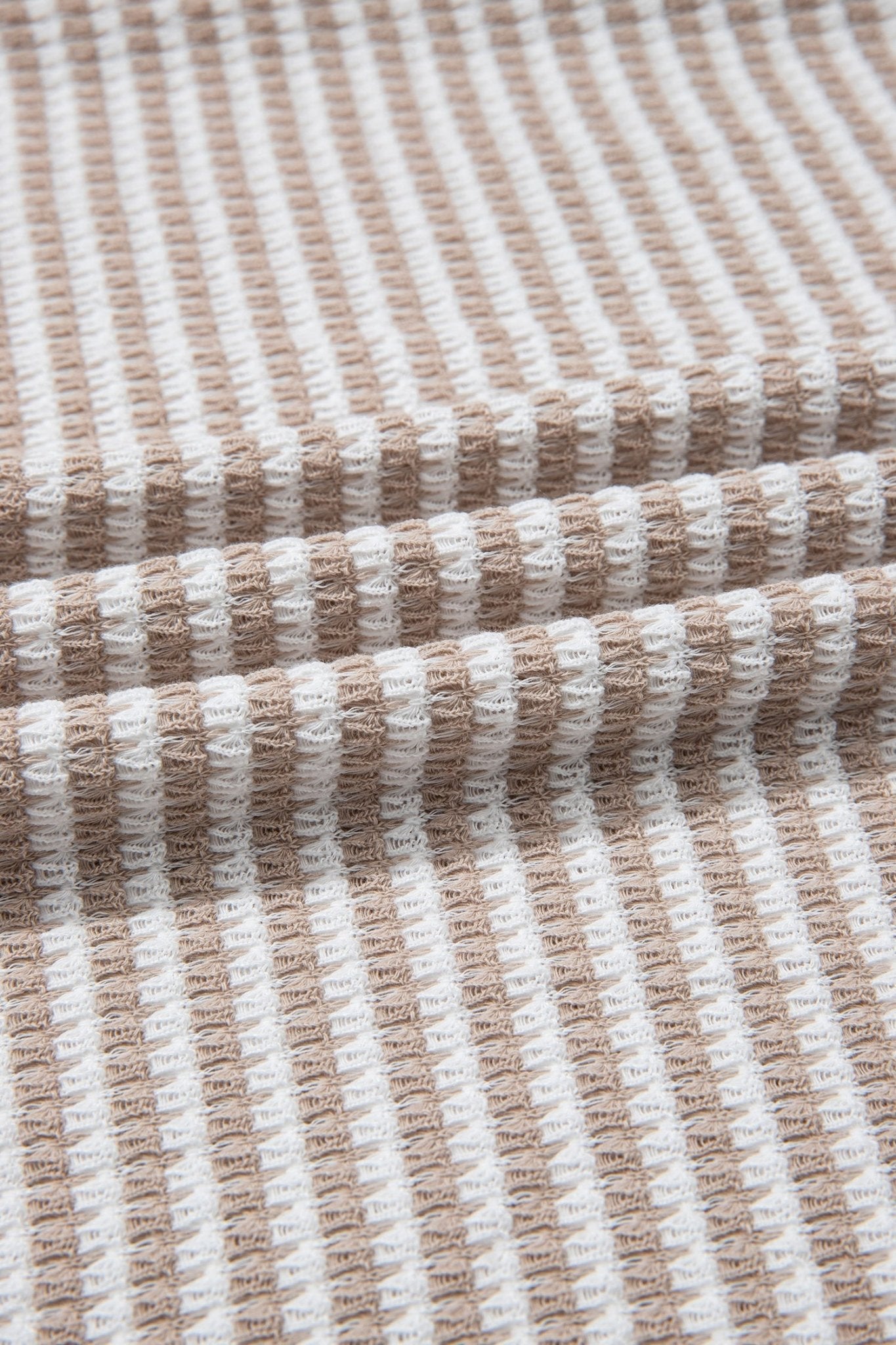 Stripe Textured Knit Long Sleeve V-Neck Top - Rooted & Reckless Co.