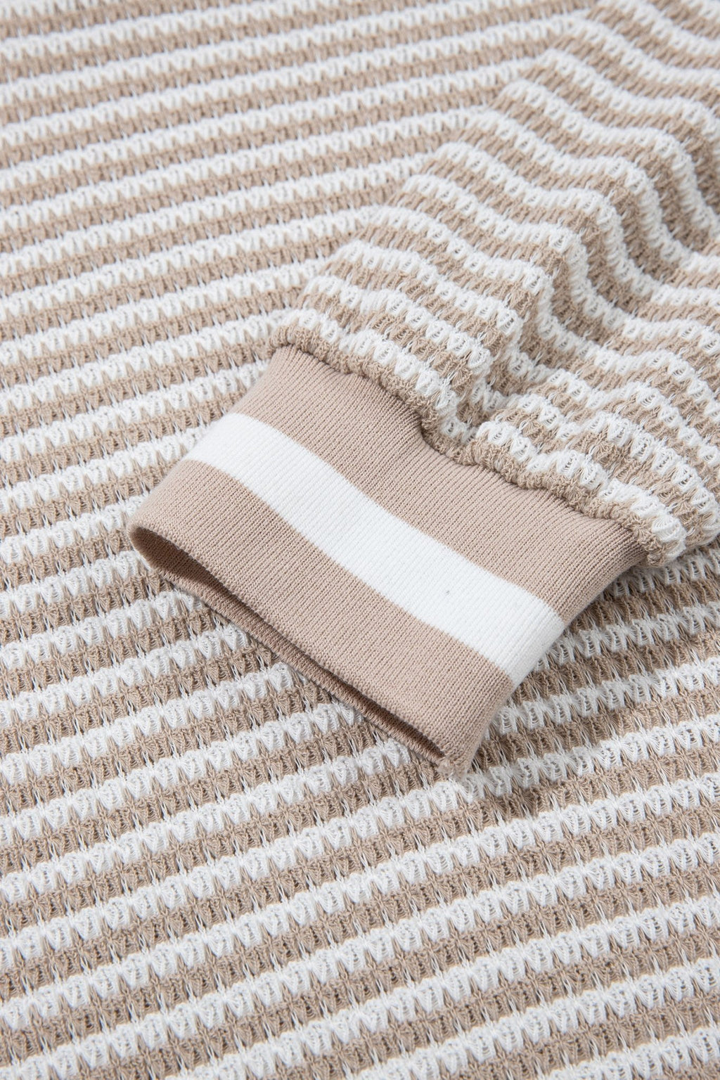 Stripe Textured Knit Long Sleeve V-Neck Top - Rooted & Reckless Co.