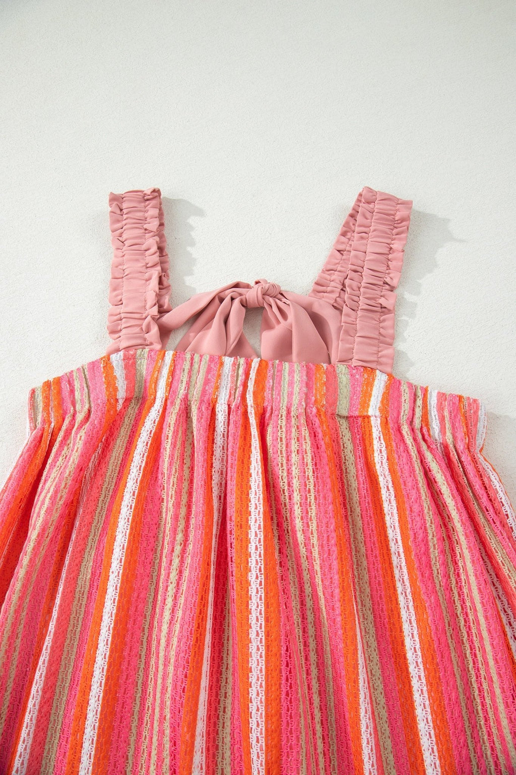 Stripe Textured Knit Ruffle Tie Back Maxi Dress - Rooted & Reckless Co.