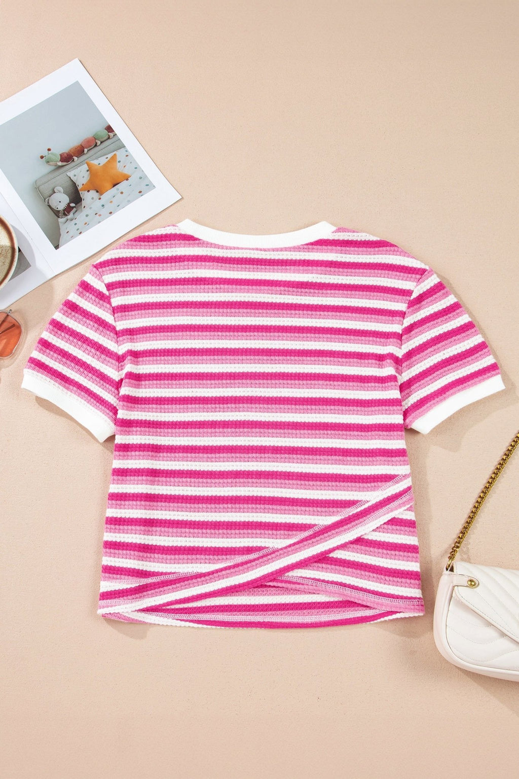 Stripe Textured Knit Short Sleeve Tee - Rooted & Reckless Co.