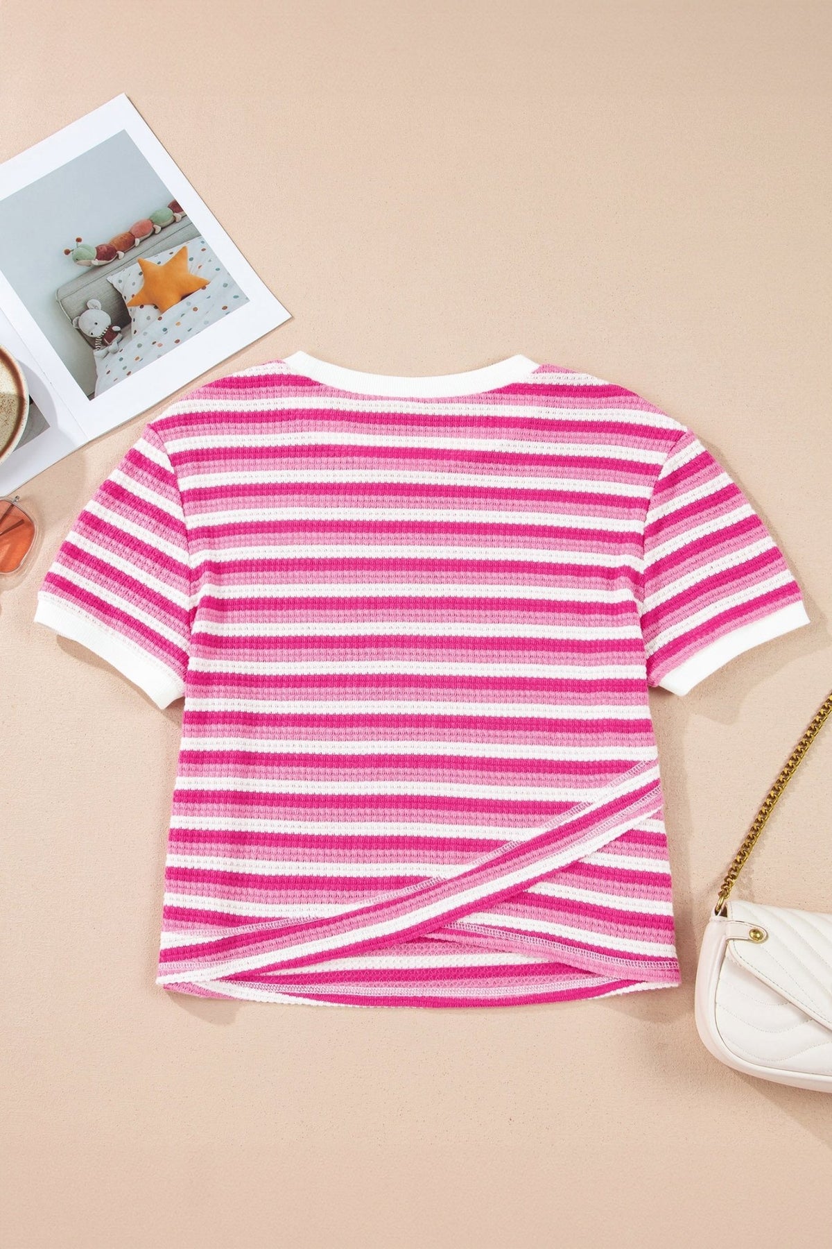Stripe Textured Knit Short Sleeve Tee - Rooted & Reckless Co.