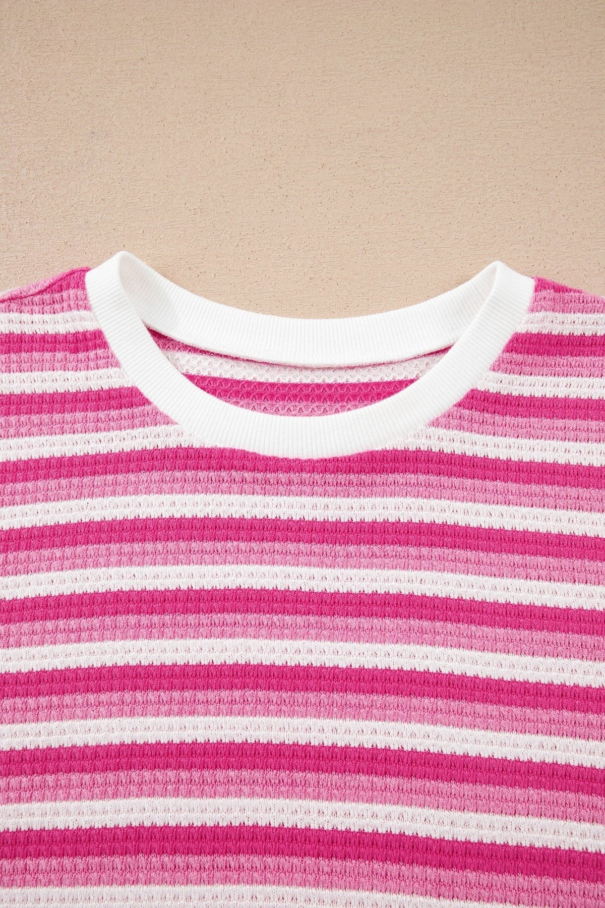 Stripe Textured Knit Short Sleeve Tee - Rooted & Reckless Co.