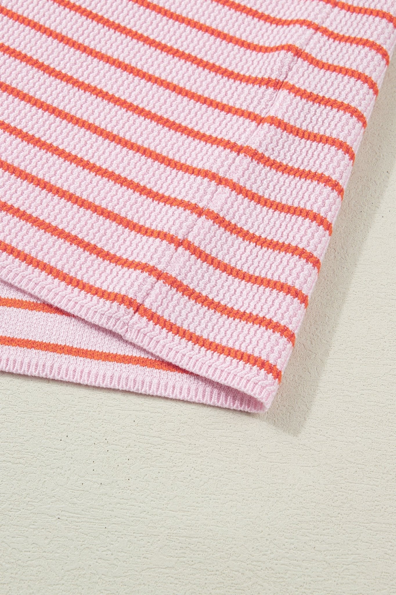 Stripe Textured Knit Sleeveless Sweater Top - Rooted & Reckless Co.