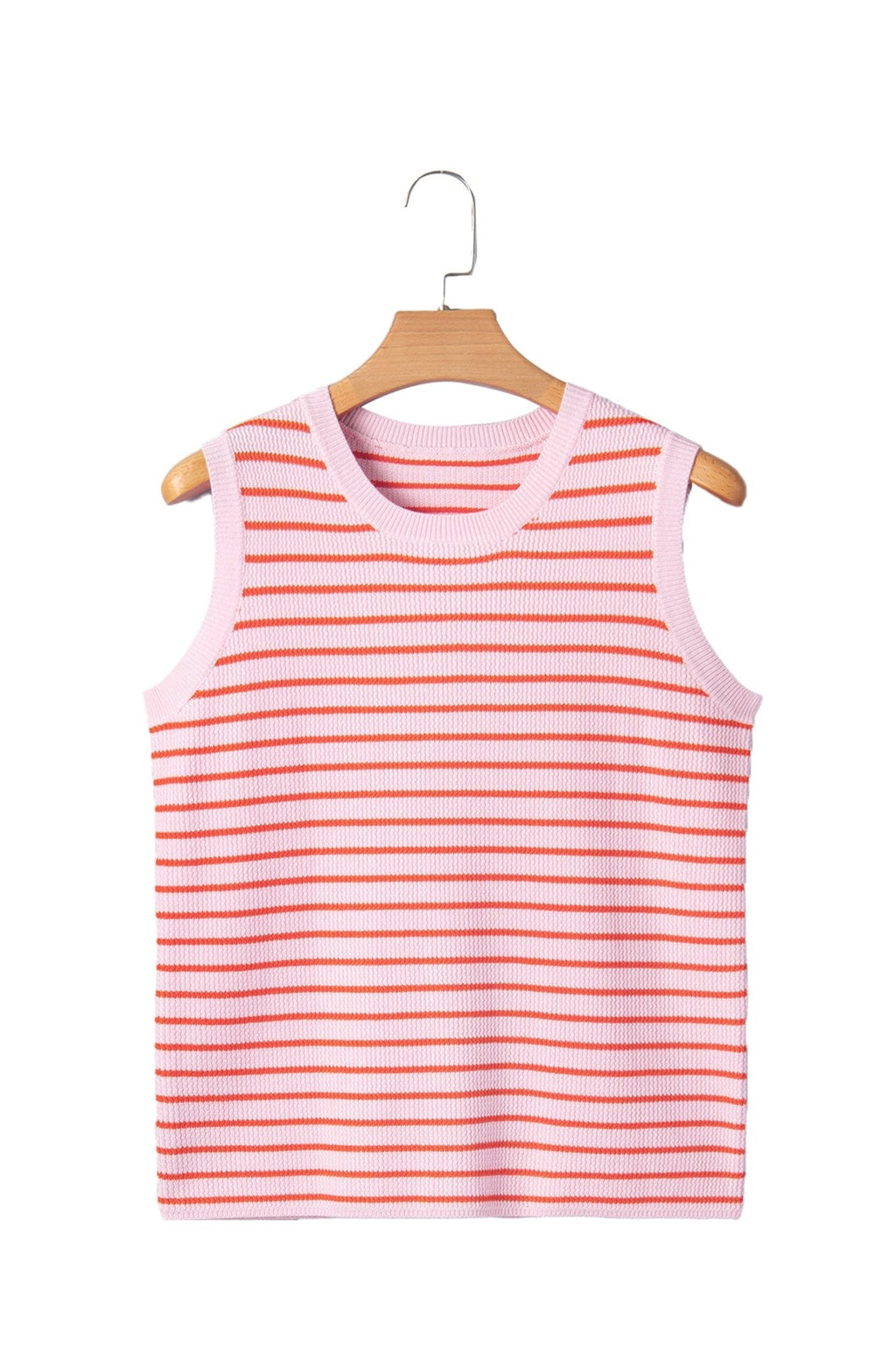 Stripe Textured Knit Sleeveless Sweater Top - Rooted & Reckless Co.