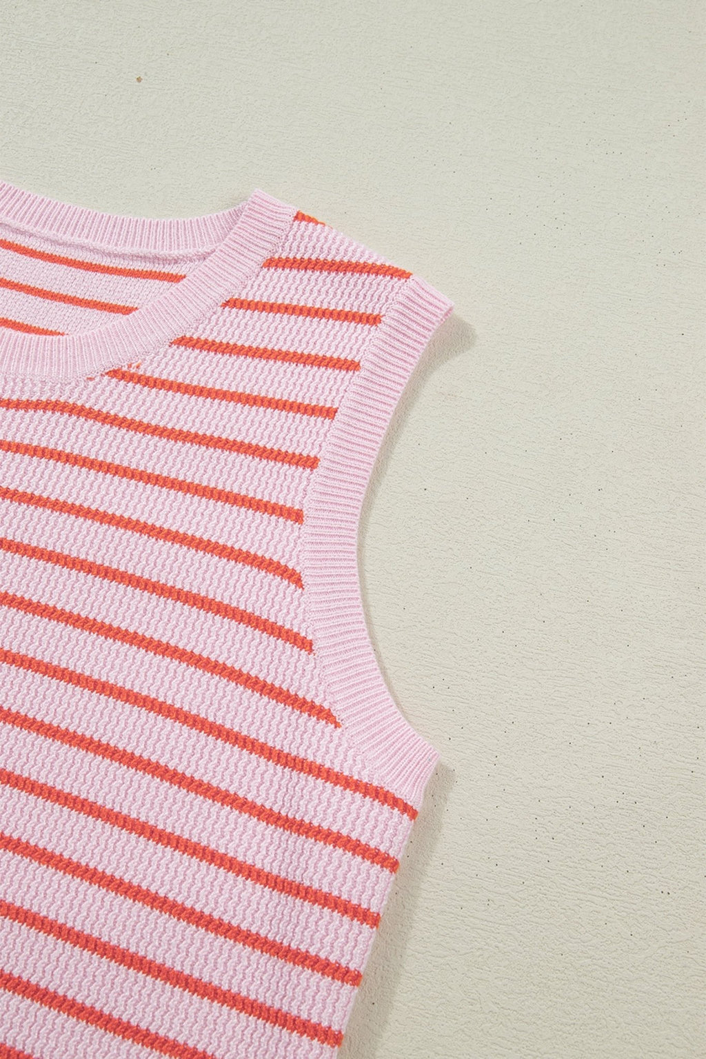 Stripe Textured Knit Sleeveless Sweater Top - Rooted & Reckless Co.