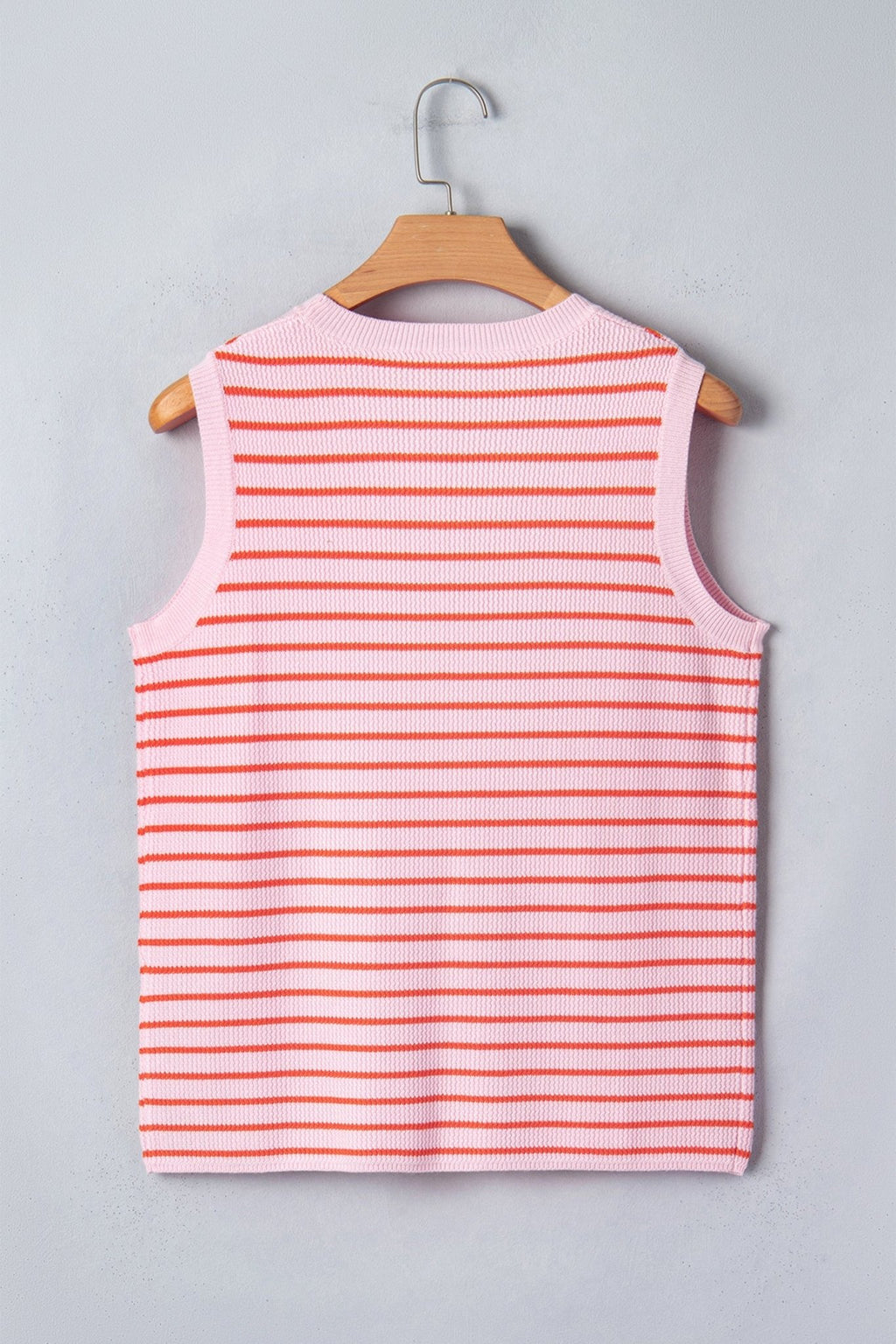 Stripe Textured Knit Sleeveless Sweater Top - Rooted & Reckless Co.