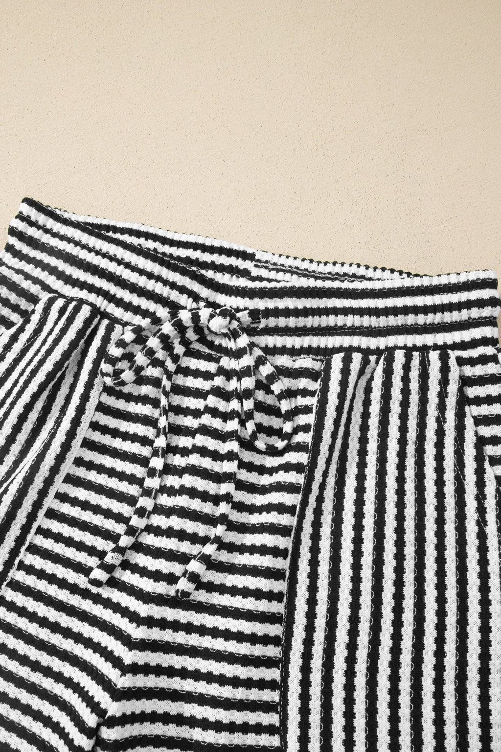 Stripe Textured Knit Top & Short Set - Rooted & Reckless Co.