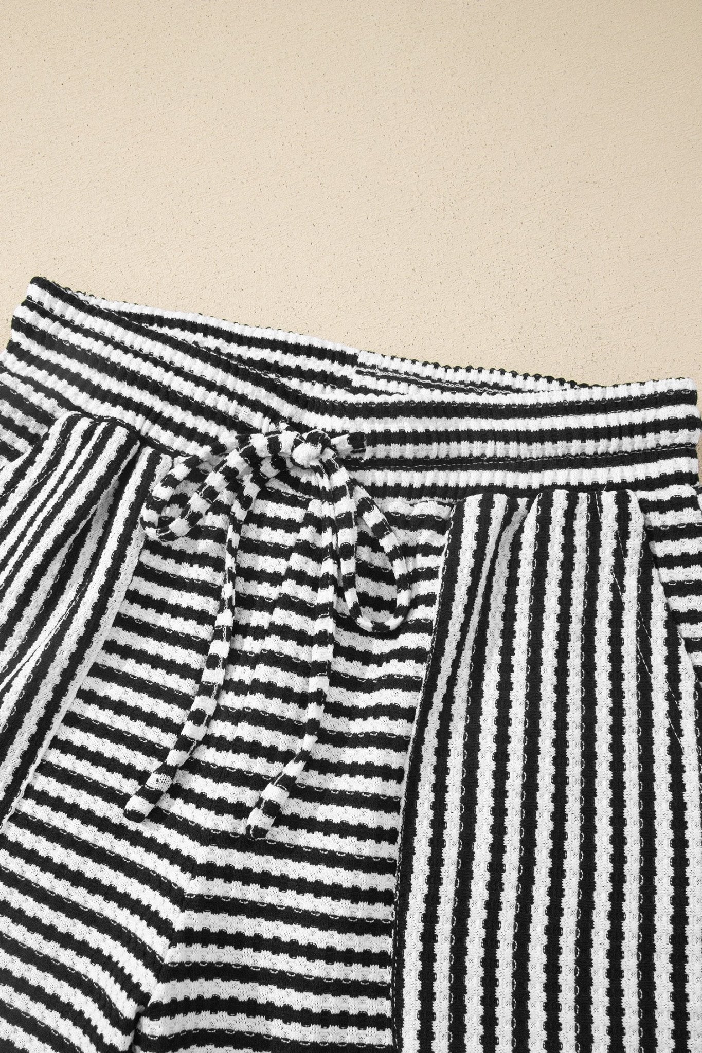 Stripe Textured Knit Top & Short Set - Rooted & Reckless Co.