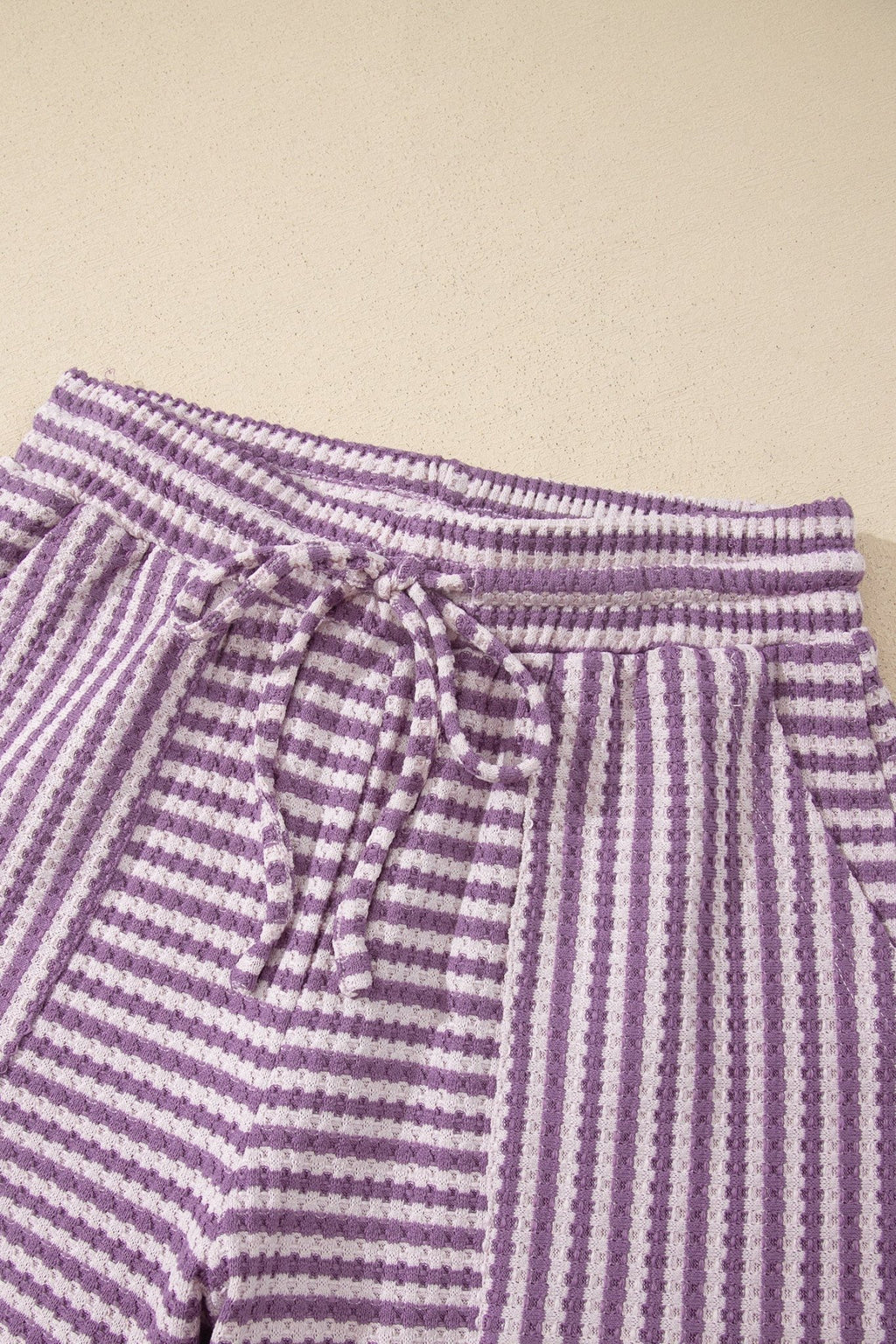 Stripe Textured Knit Top & Short Set - Rooted & Reckless Co.