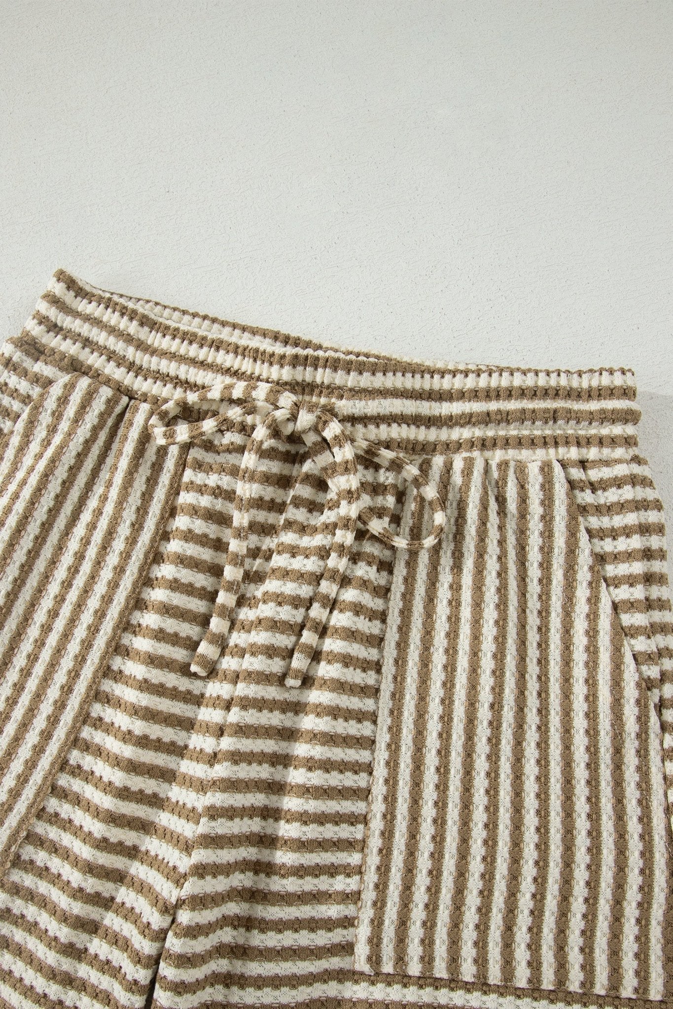 Stripe Textured Knit Top & Shorts Set - Rooted & Reckless Co.