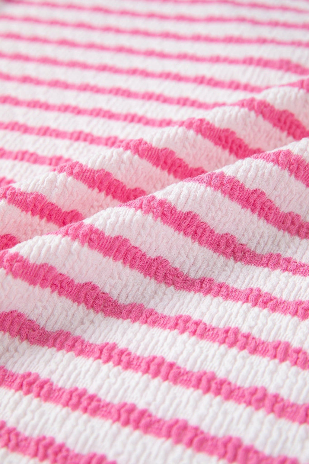 Stripe Textured Knit V-Neck Short Sleeve Top - Rooted & Reckless Co.