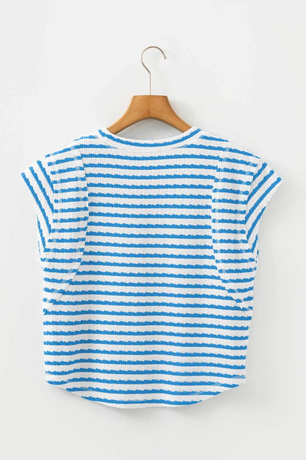 Stripe Textured Patchwork Short Sleeve T-Shirt - Rooted & Reckless Co.