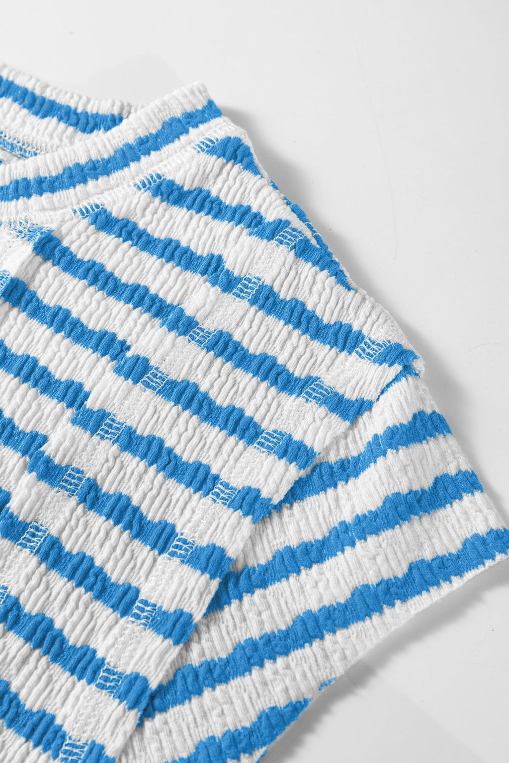 Stripe Textured Patchwork Short Sleeve T-Shirt - Rooted & Reckless Co.