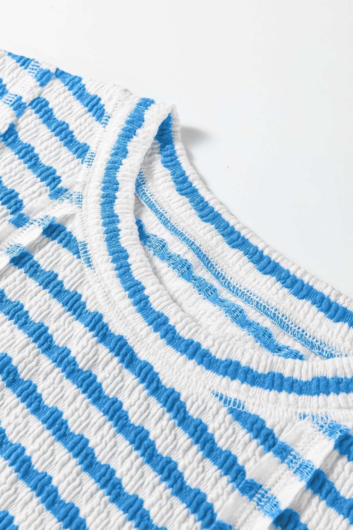 Stripe Textured Patchwork Short Sleeve T-Shirt - Rooted & Reckless Co.
