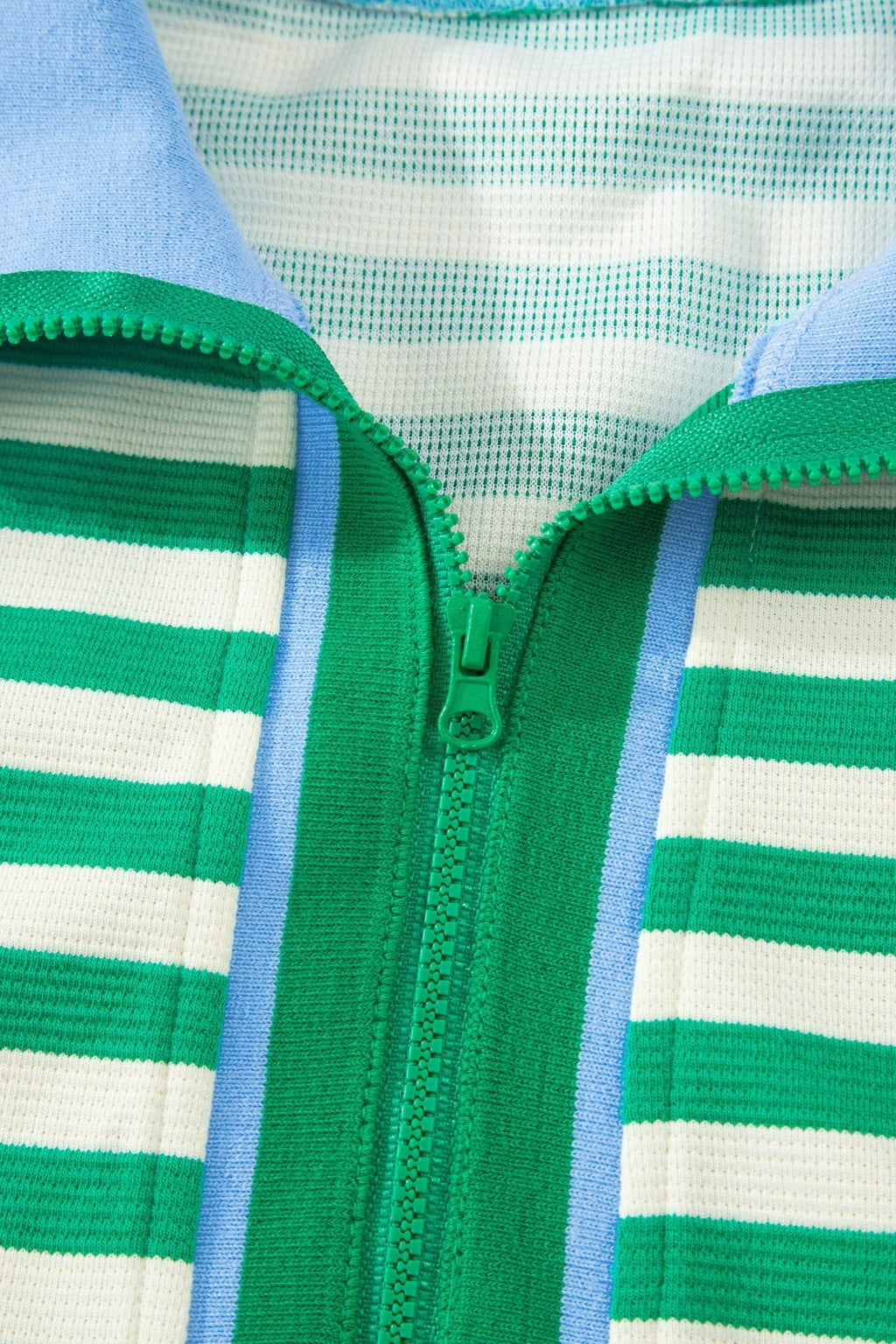 Stripe Textured Zip Collar Top & Skort Set - Rooted & Reckless Co.