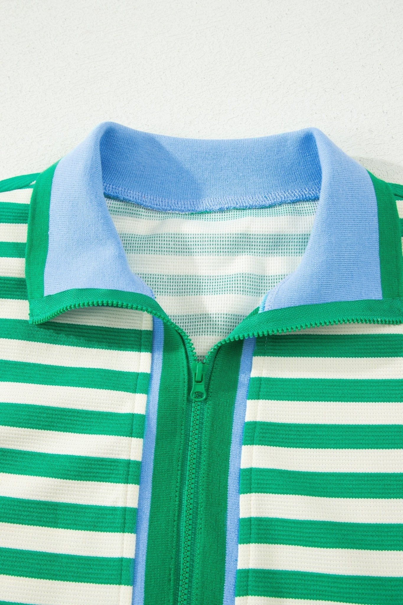 Stripe Textured Zip Collar Top & Skort Set - Rooted & Reckless Co.