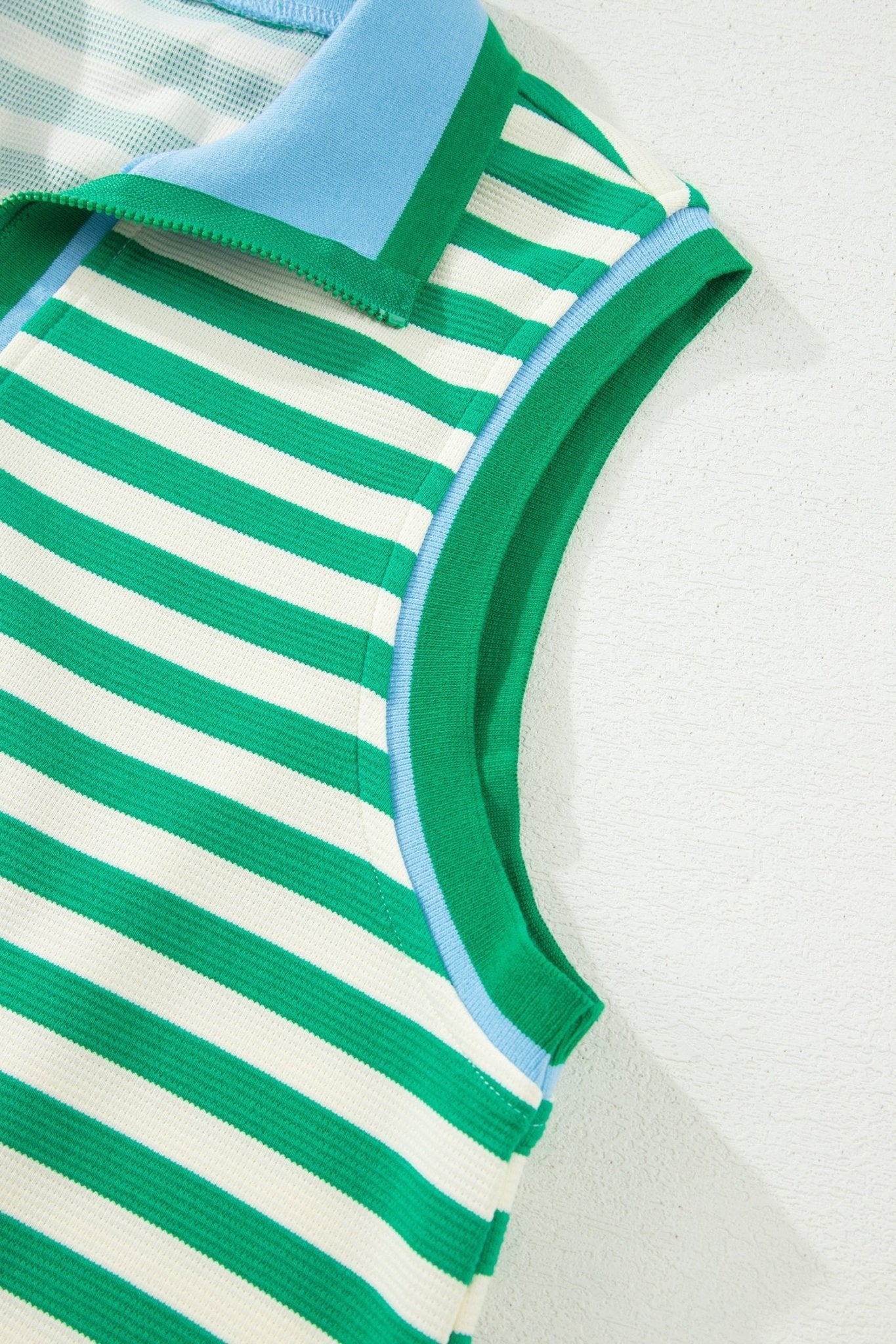 Stripe Textured Zip Collar Top & Skort Set - Rooted & Reckless Co.