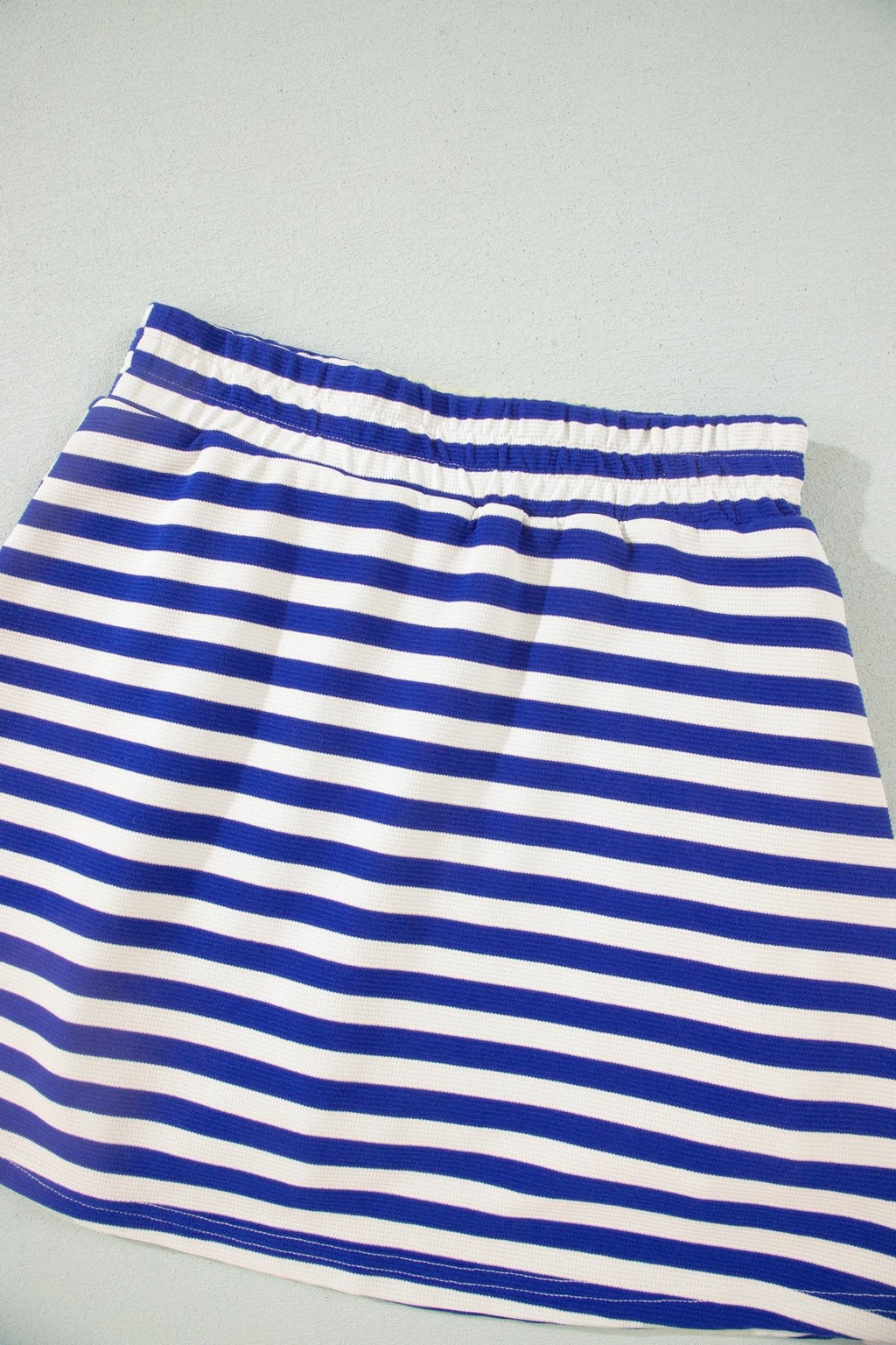 Stripe Textured Zip Collar Top & Skort Set - Rooted & Reckless Co.