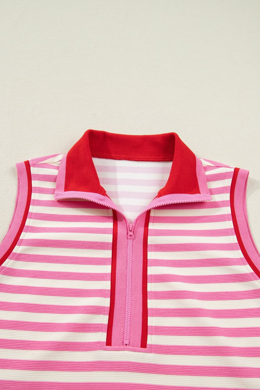 Stripe Textured Zip Collar Top & Skort Set - Rooted & Reckless Co.