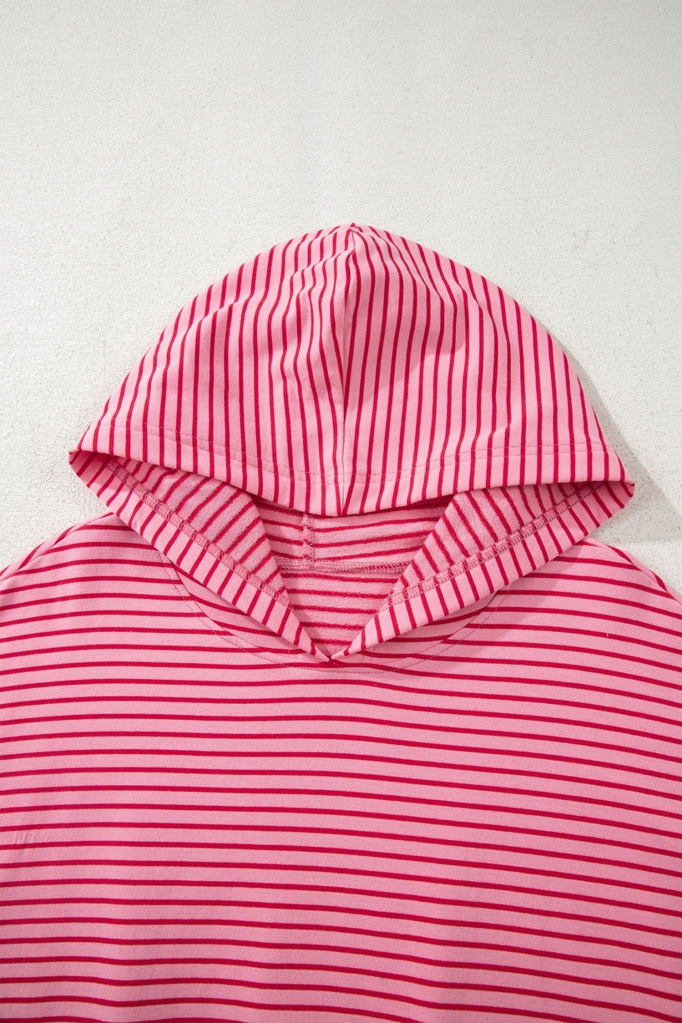 Stripe Thumbhole Sleeve Side Slit Drop Shoulder Hoodie - Rooted & Reckless Co.
