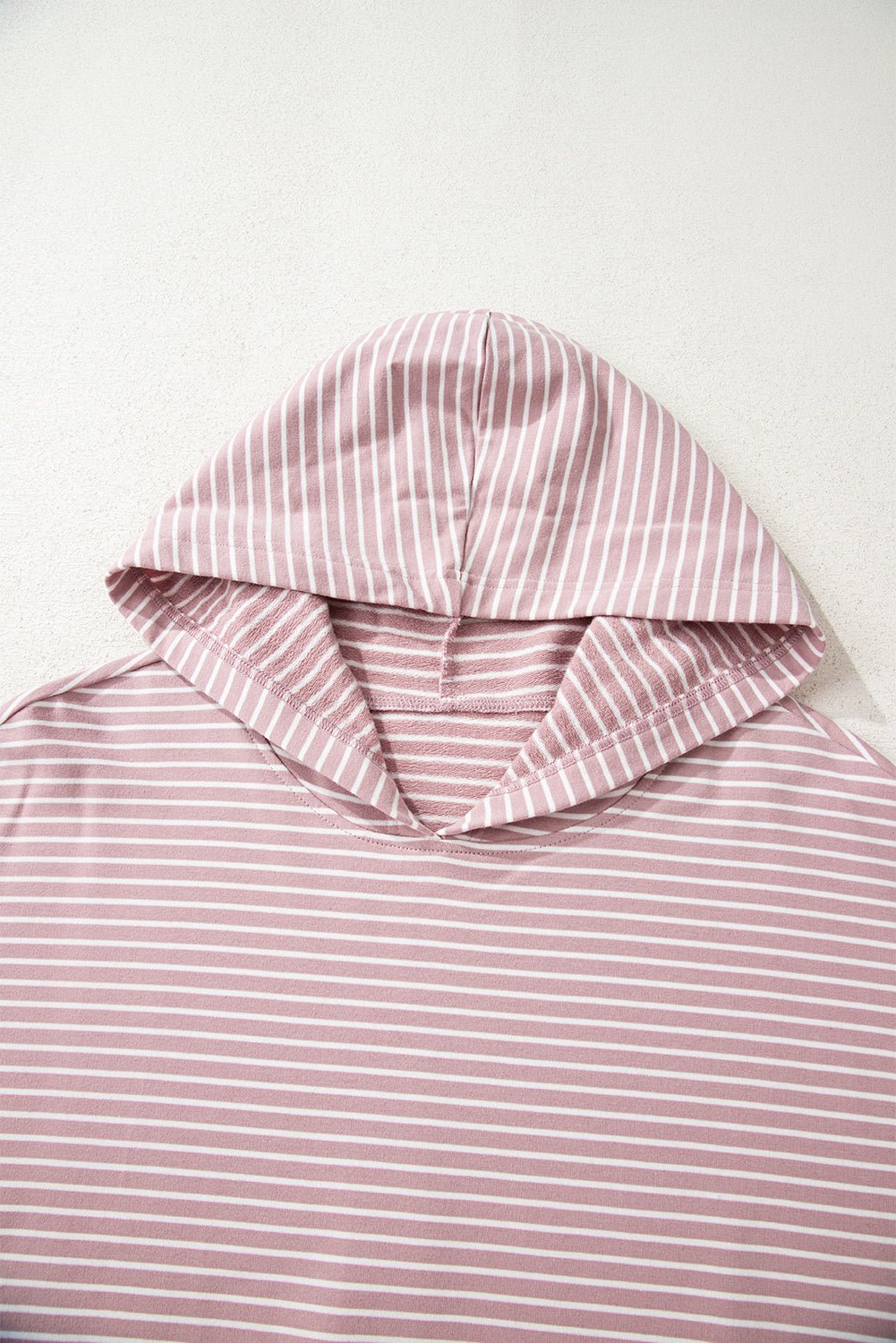 Stripe Thumbhole Sleeve Side Slit Drop Shoulder Hoodie - Rooted & Reckless Co.