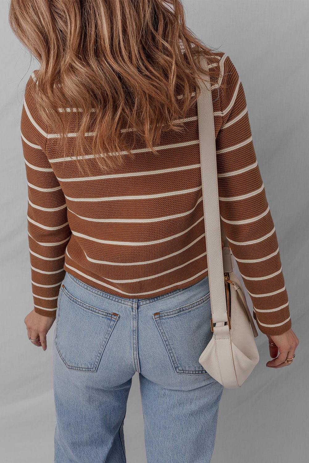 Stripe Tie-Front V-Neck Cardigan Sweater - Rooted & Reckless Co.