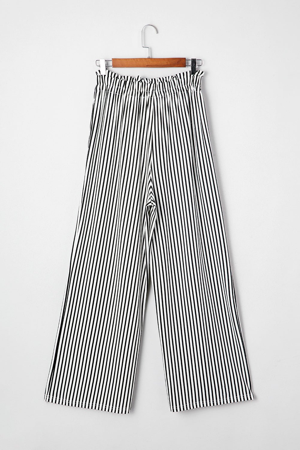 Stripe Tied High Waist Straight Leg Pants - Rooted & Reckless Co.