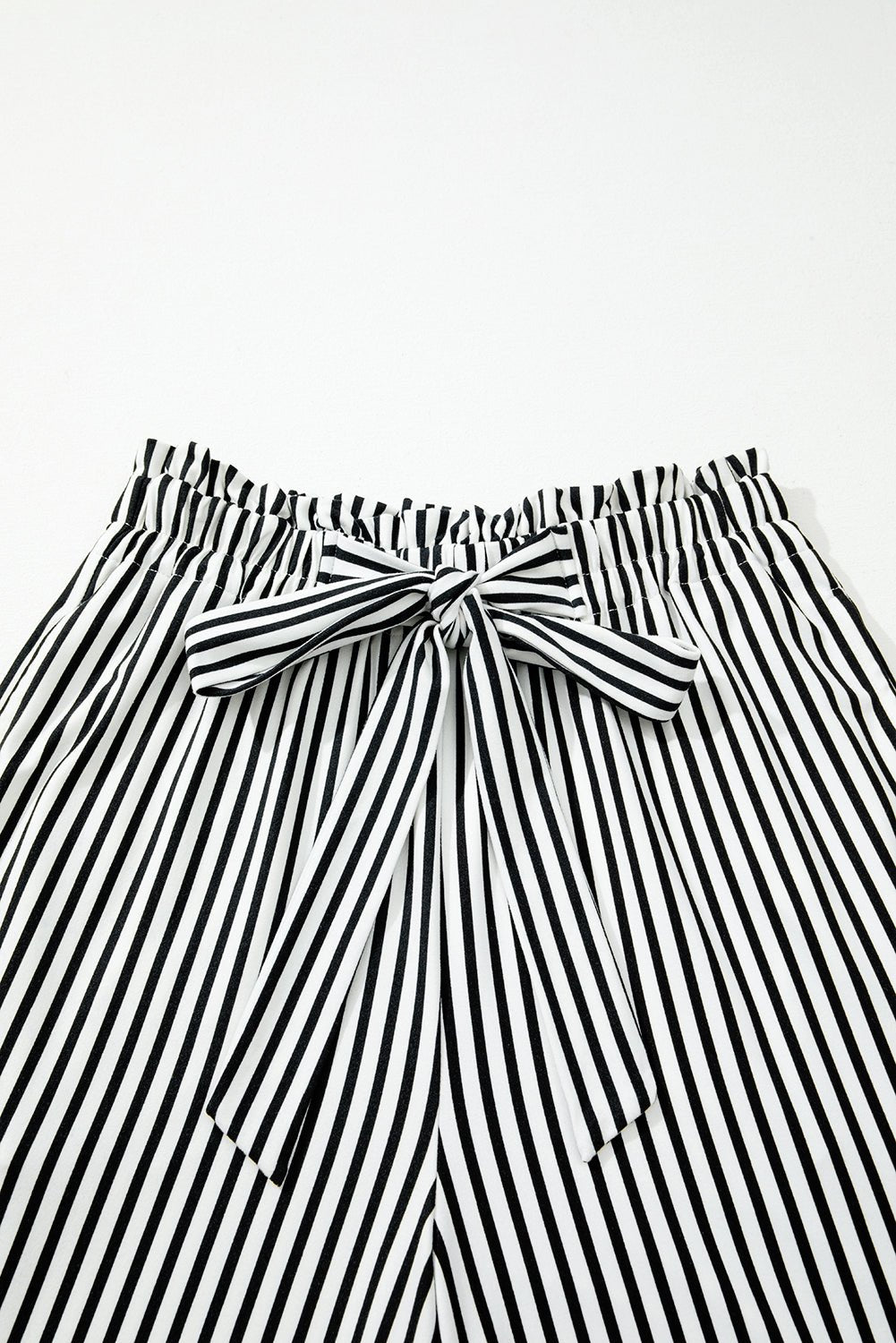 Stripe Tied High Waist Straight Leg Pants - Rooted & Reckless Co.