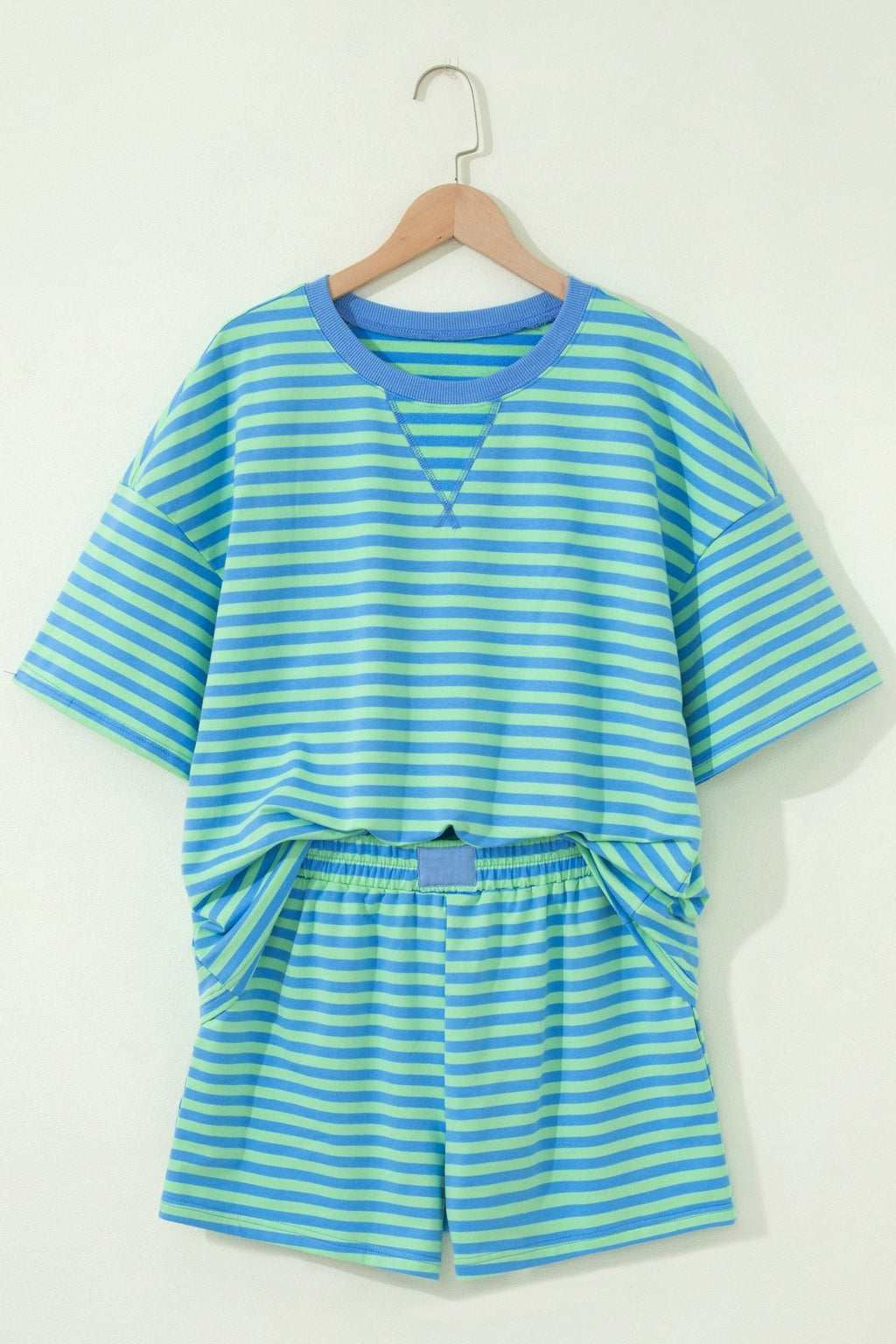 Stripe Top & Elastic Waist Shorts Set - Rooted & Reckless Co.