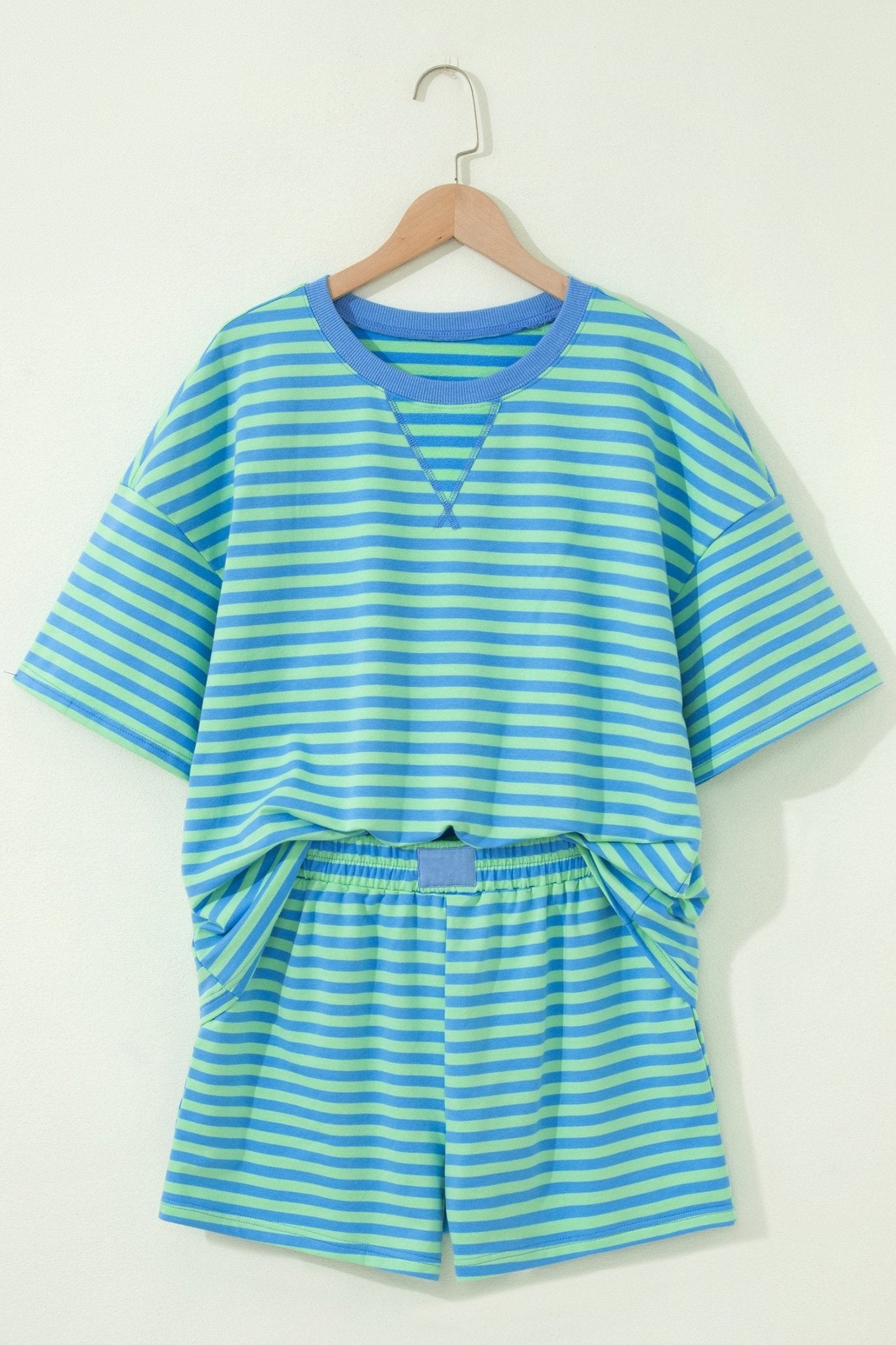 Stripe Top & Elastic Waist Shorts Set - Rooted & Reckless Co.