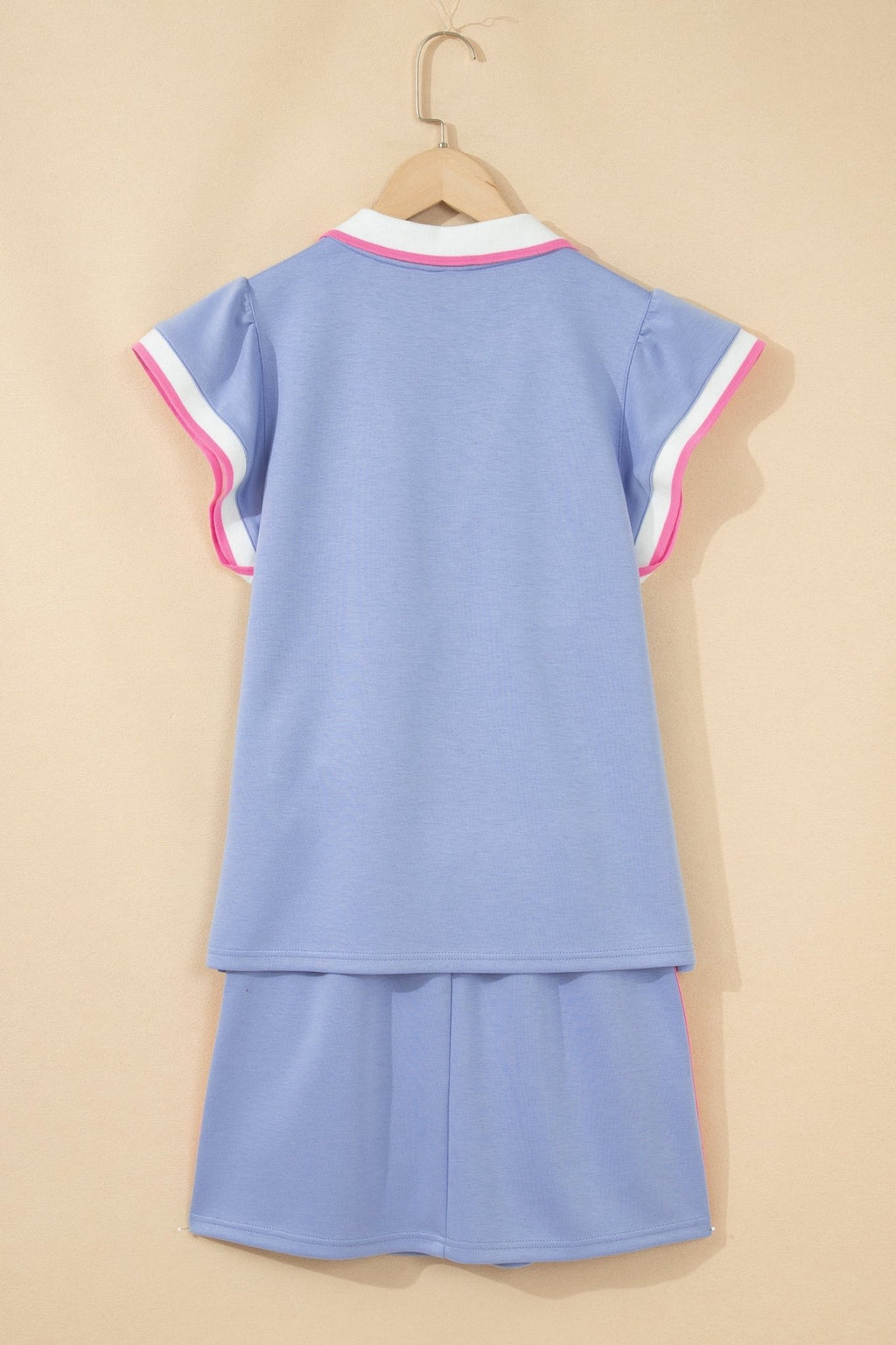 Stripe Trim Polo Tee & Drawstring Skirt Set - Rooted & Reckless Co.