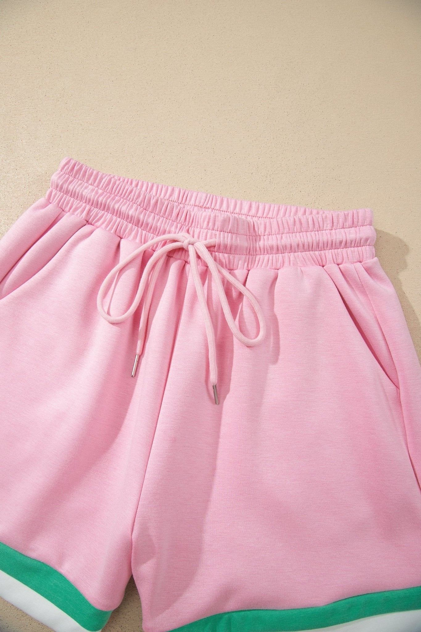 Stripe Trim T-Shirt & Drawstring Shorts Set - Rooted & Reckless Co.