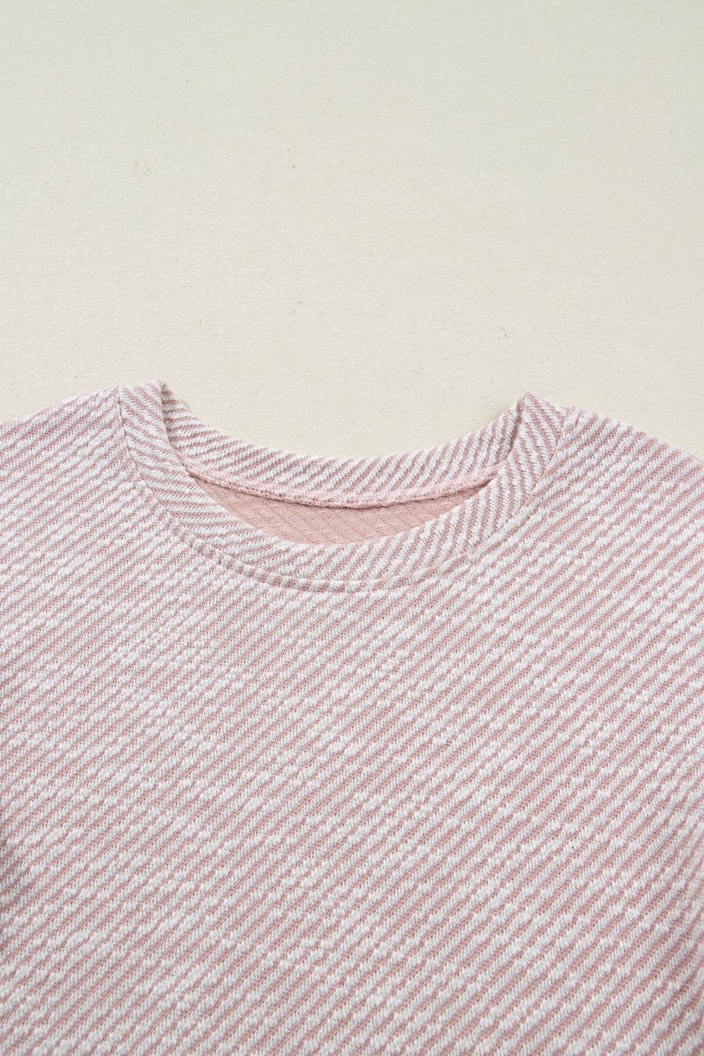 Stripe Twill Ruffle Lace Short Sleeve Blouse - Rooted & Reckless Co.