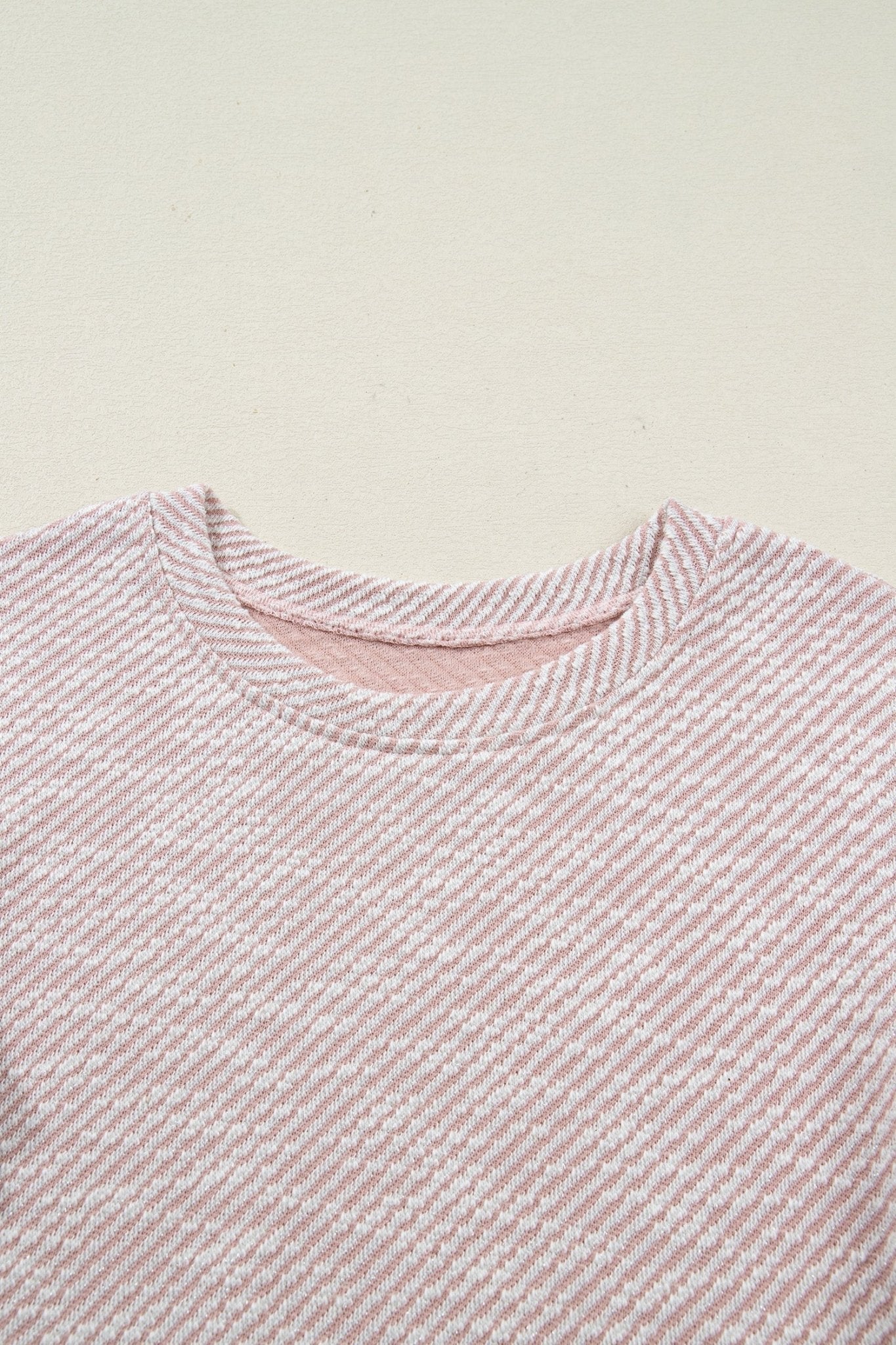 Stripe Twill Ruffle Lace Short Sleeve Blouse - Rooted & Reckless Co.