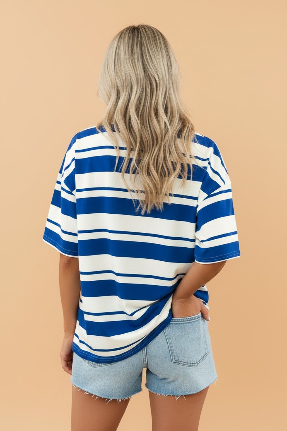 Stripe USA Graphic Drop Shoulder Short Sleeve T-Shirt - Rooted & Reckless Co.
