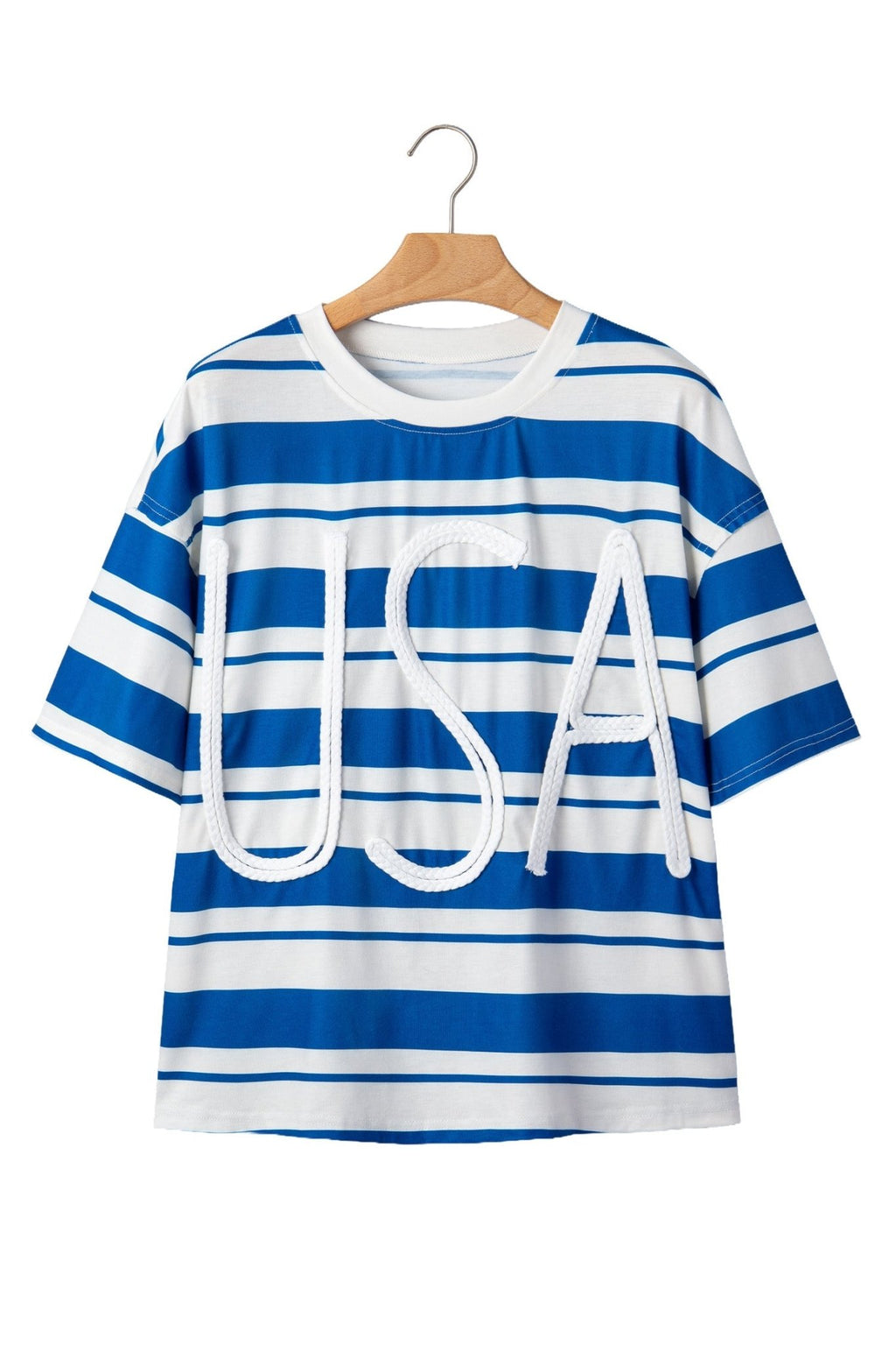 Stripe USA Graphic Drop Shoulder Short Sleeve T-Shirt - Rooted & Reckless Co.