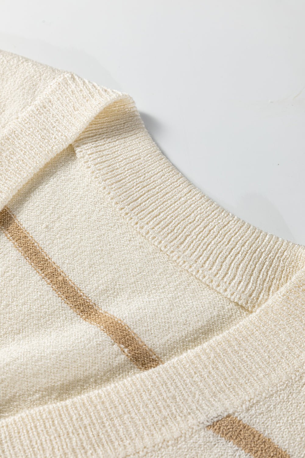 Stripe V-Neck Buttoned Sweater Vest - Rooted & Reckless Co.