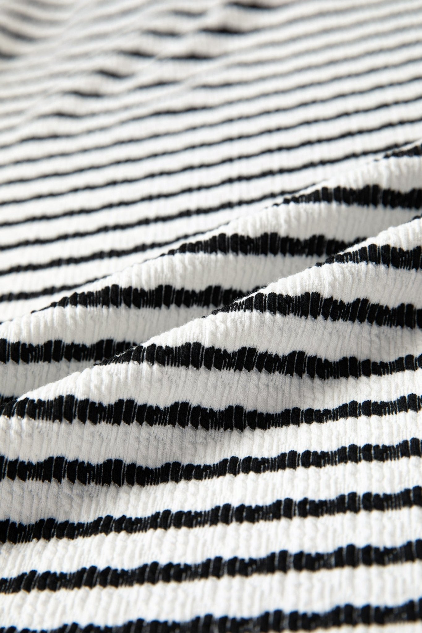 Stripe V-Neck Corded Knit Long Sleeve Top - Rooted & Reckless Co.