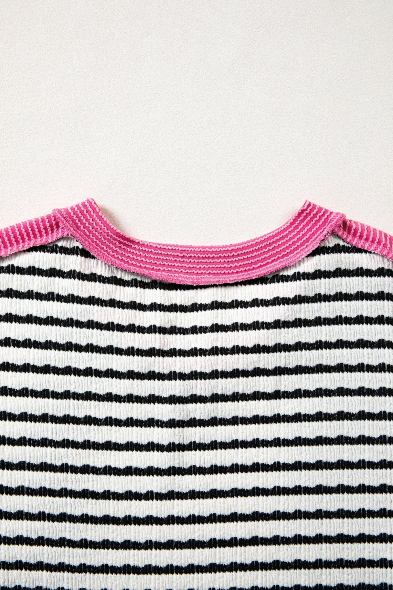 Stripe V-Neck Corded Knit Long Sleeve Top - Rooted & Reckless Co.