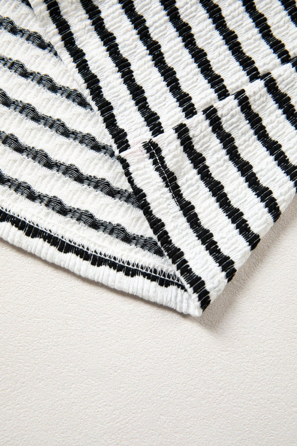 Stripe V-Neck Corded Knit Long Sleeve Top - Rooted & Reckless Co.