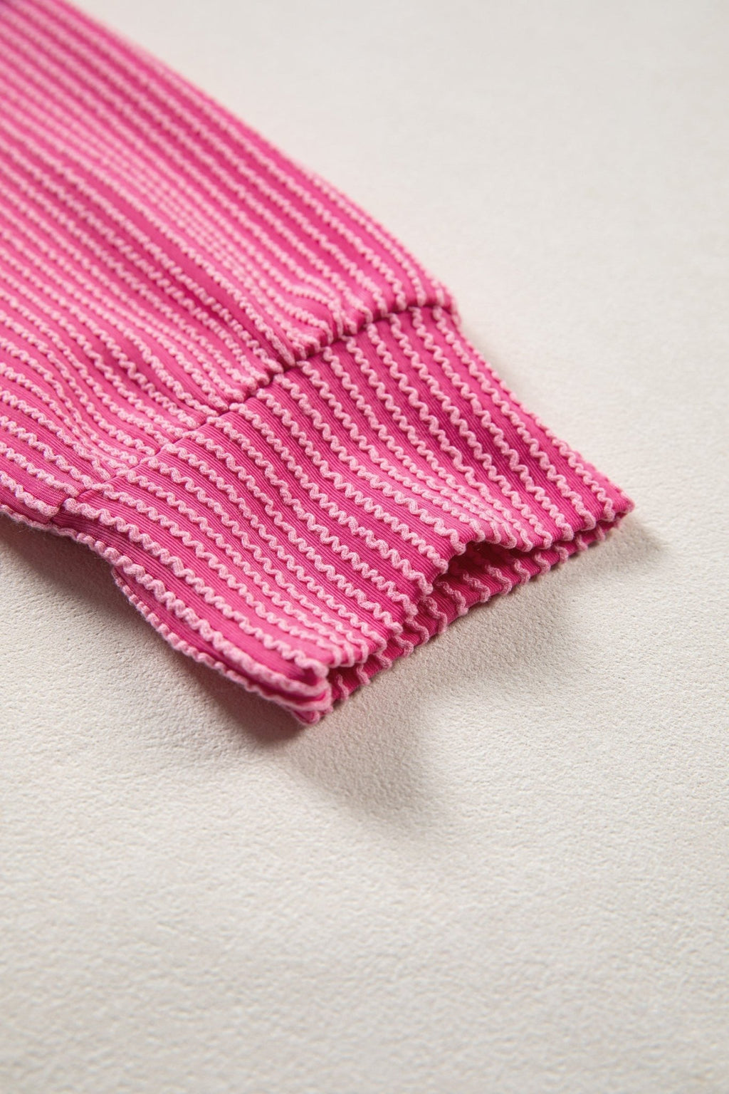 Stripe V-Neck Corded Knit Long Sleeve Top - Rooted & Reckless Co.